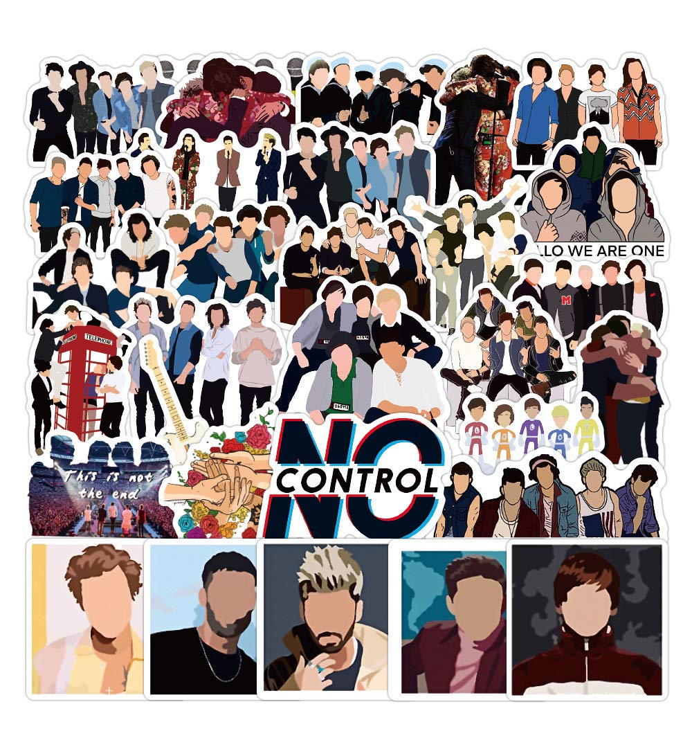Qucuek One Direction Singer Stickers for Hydro Flask|50pcs|, Waterproof Music Decal for Teen Laptop, Water Bottle, Bike, Guitar, Luggage, Phone, Computer, Skateboard