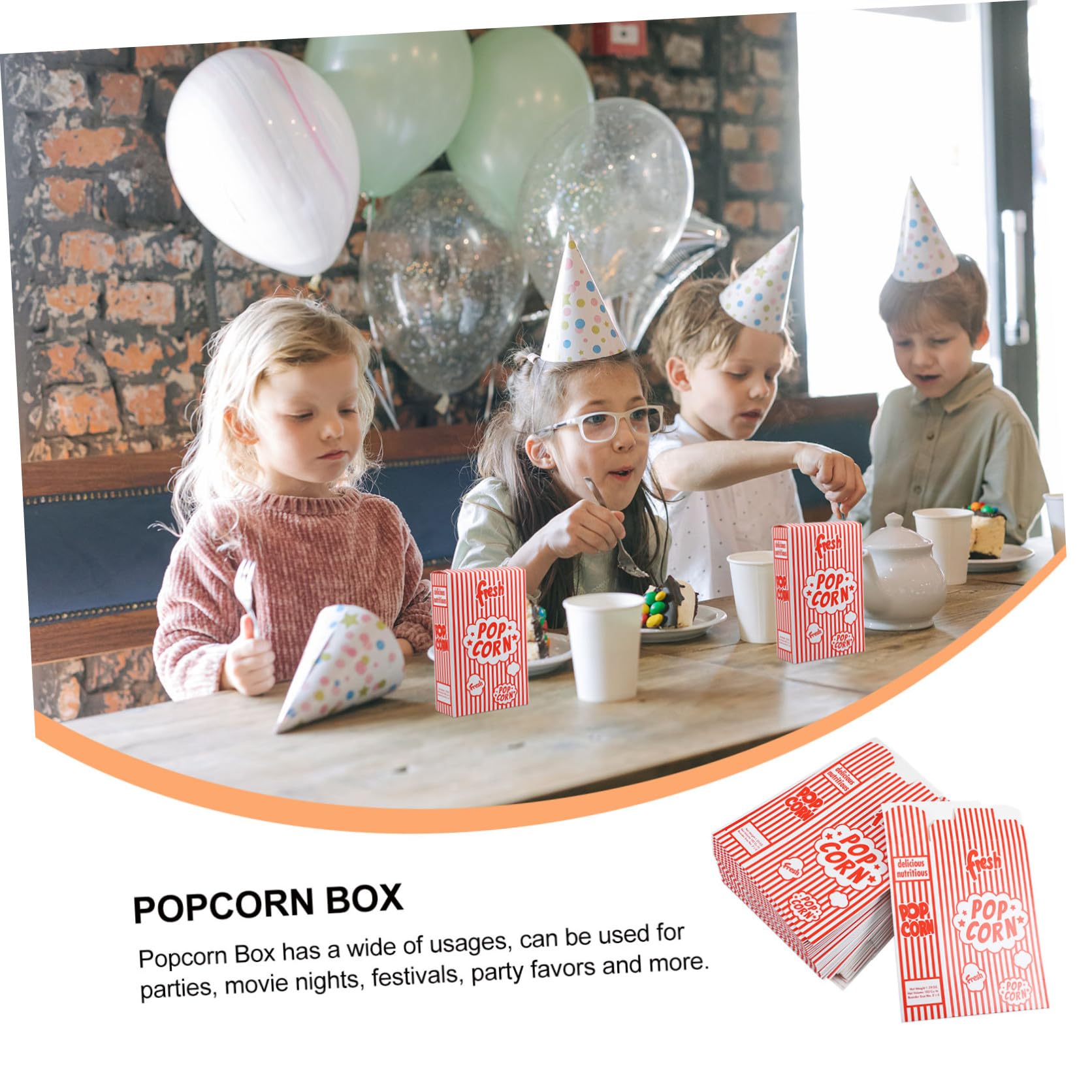 PRETYZOOM Contenitore Per Snack - 50 Scatole Per Popcorn Per Feste Serate Cinema Con Porta Patatine Fritte E Contenitore Per Caramelle