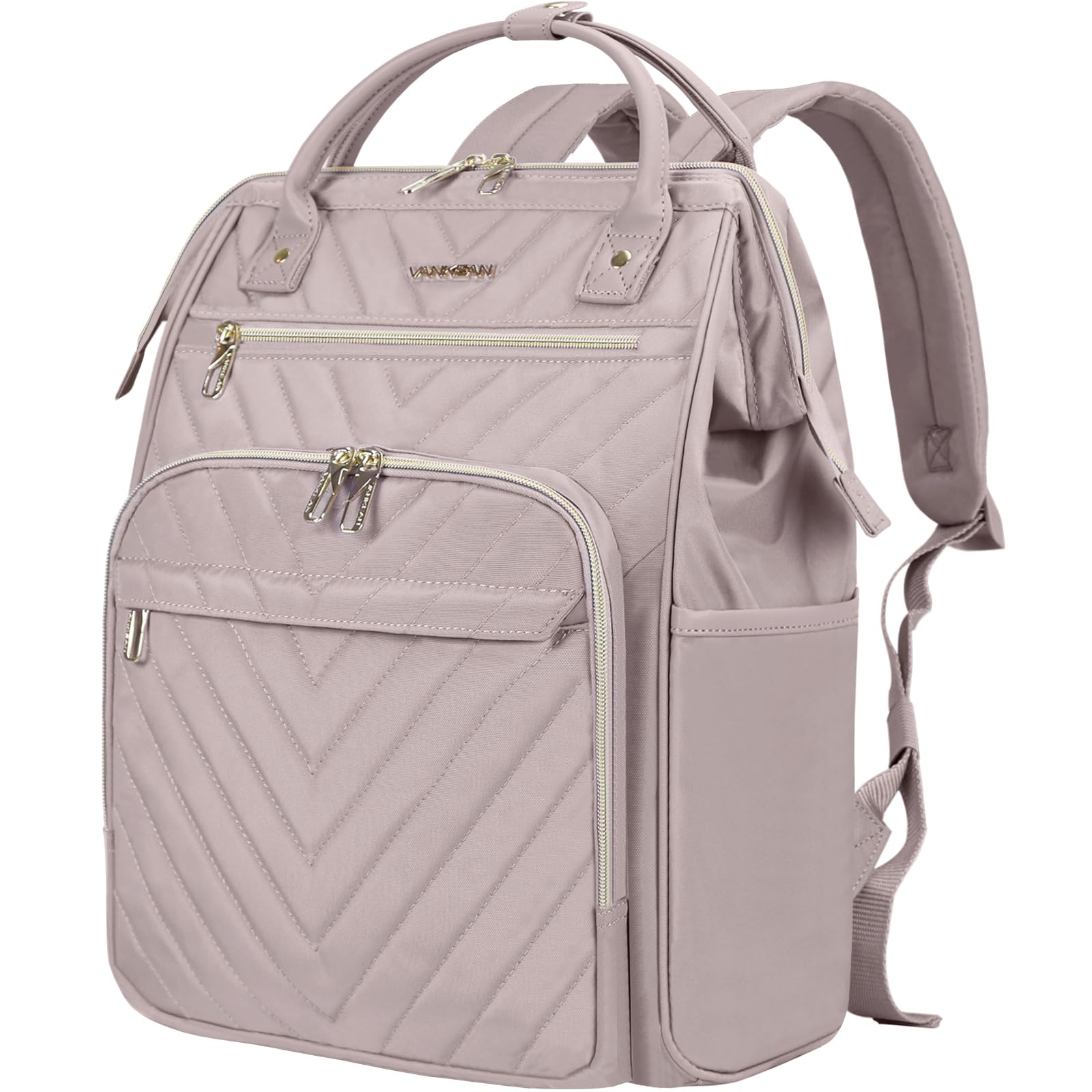 VANKEAN Sac à Dos Ordinateur Portable 17 Pouces Imperméable Grande Capacité Rose