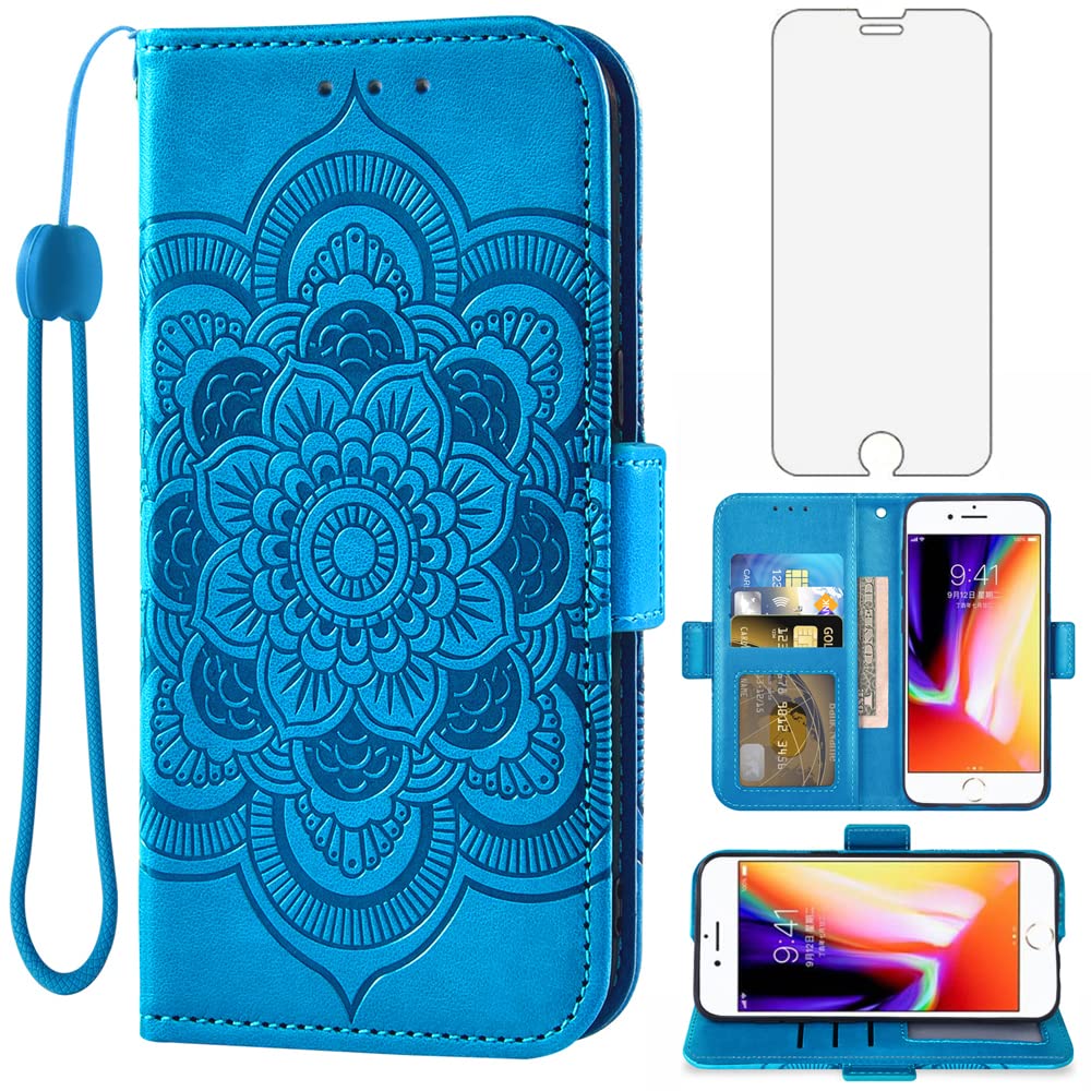 Compatible With Iphone Se 2020 Wallet Case Tempered