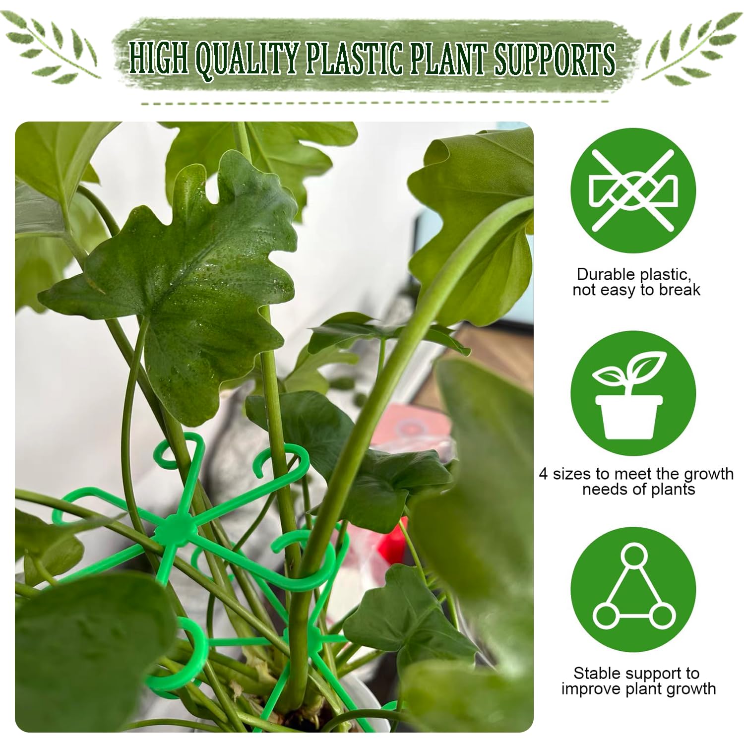 RXKFIGX 20 Pcs Plant Stem Support, Stem Holders for Plants, Climbing  Houseplant Stem Supports, Plastic Climbing Plant Support Plant  Trellis,Reusable Plastic Stakes Growth Accessories for Plant - BigaMart