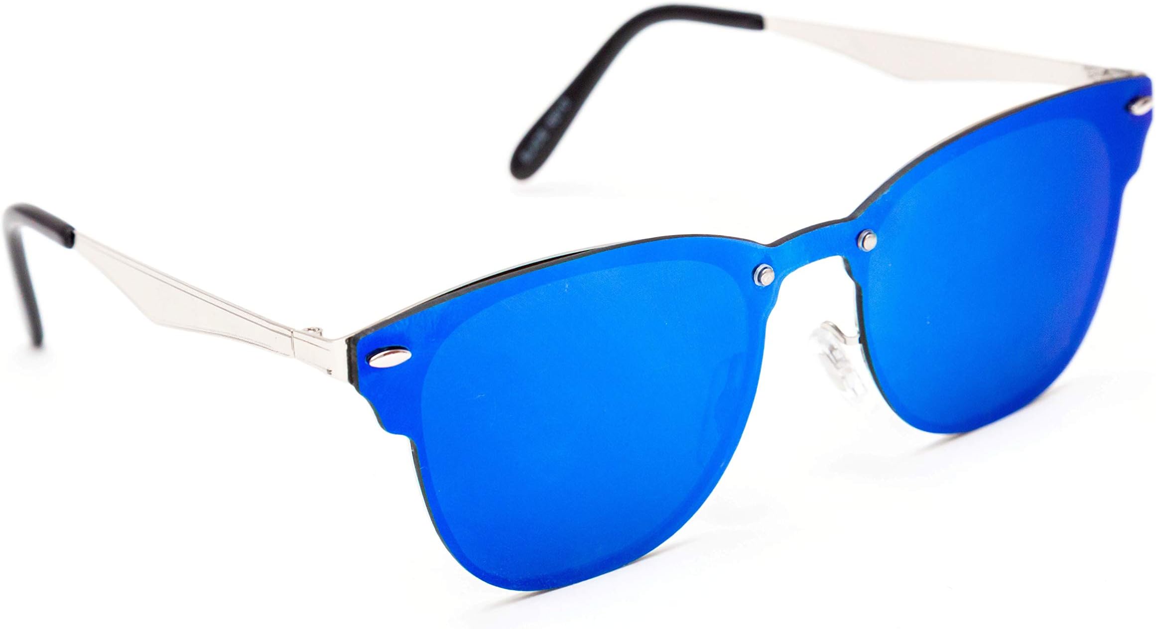 THEWHOOP UniBody Lens Mirror Goggles Sunglasses for Men and Women (Blue Gold)
