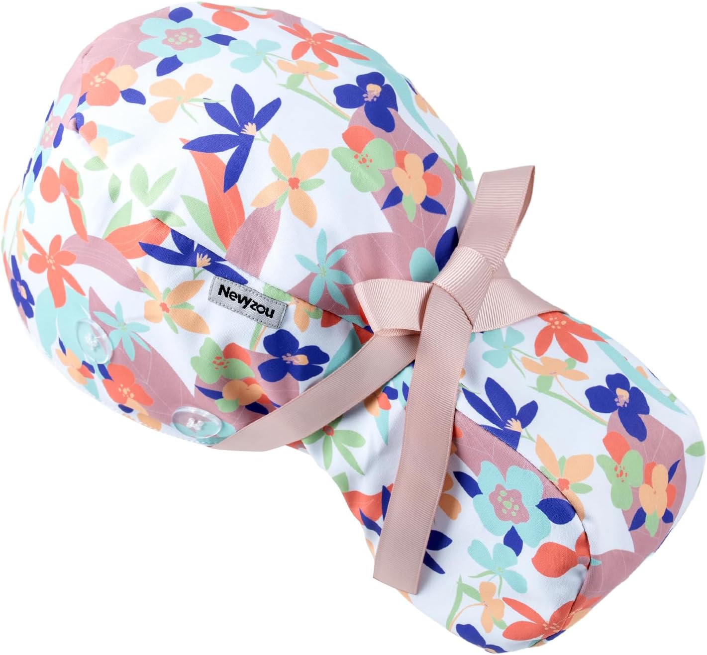 Satin Lined Scrub Cap for Women, Work Hat Medical Dental Surgeon Adjustable Elastic Tie Surgical Cap (Dark Blue)