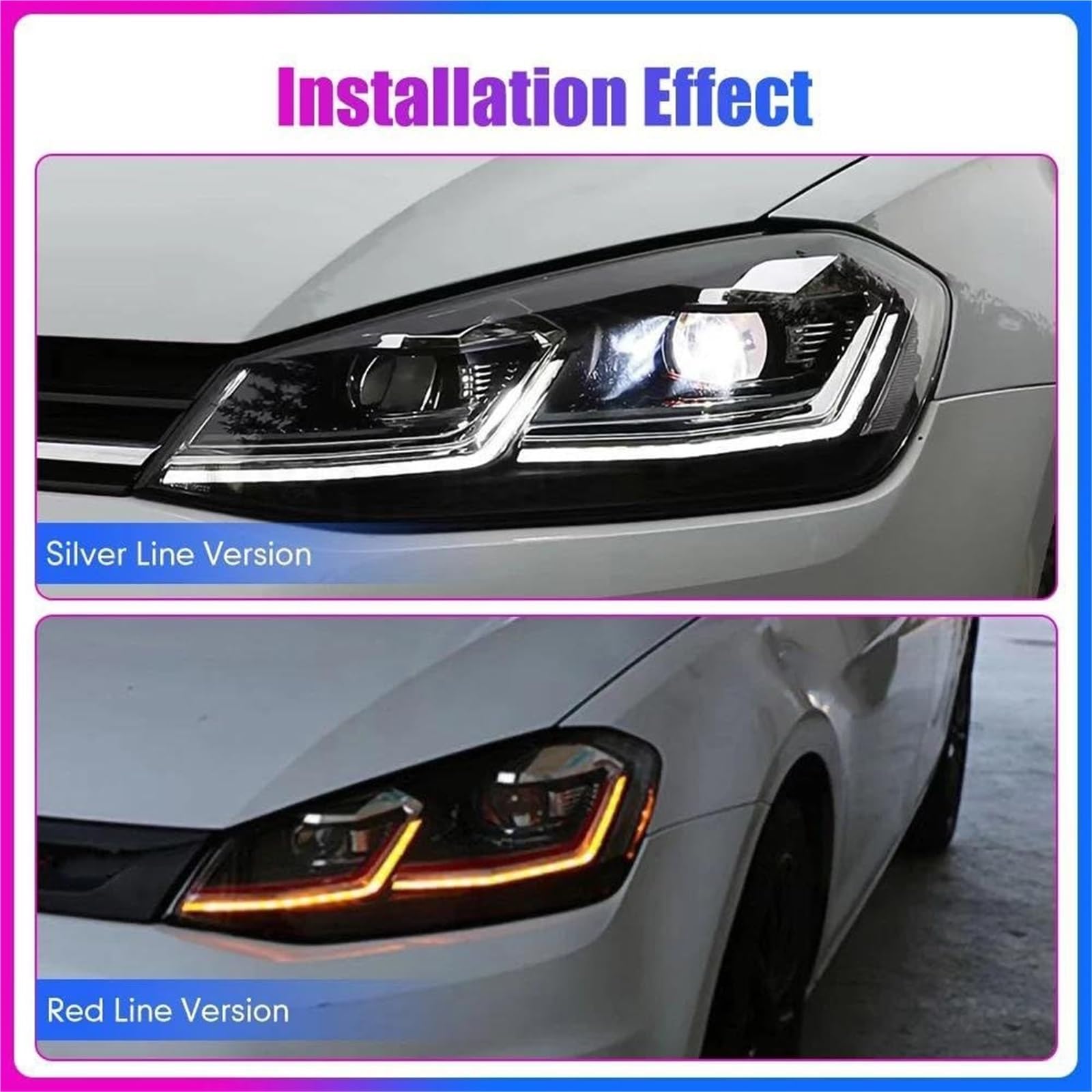 Coppia di fari a LED Compatibile con Per Golf 7 2014-2017 Fari auto LED