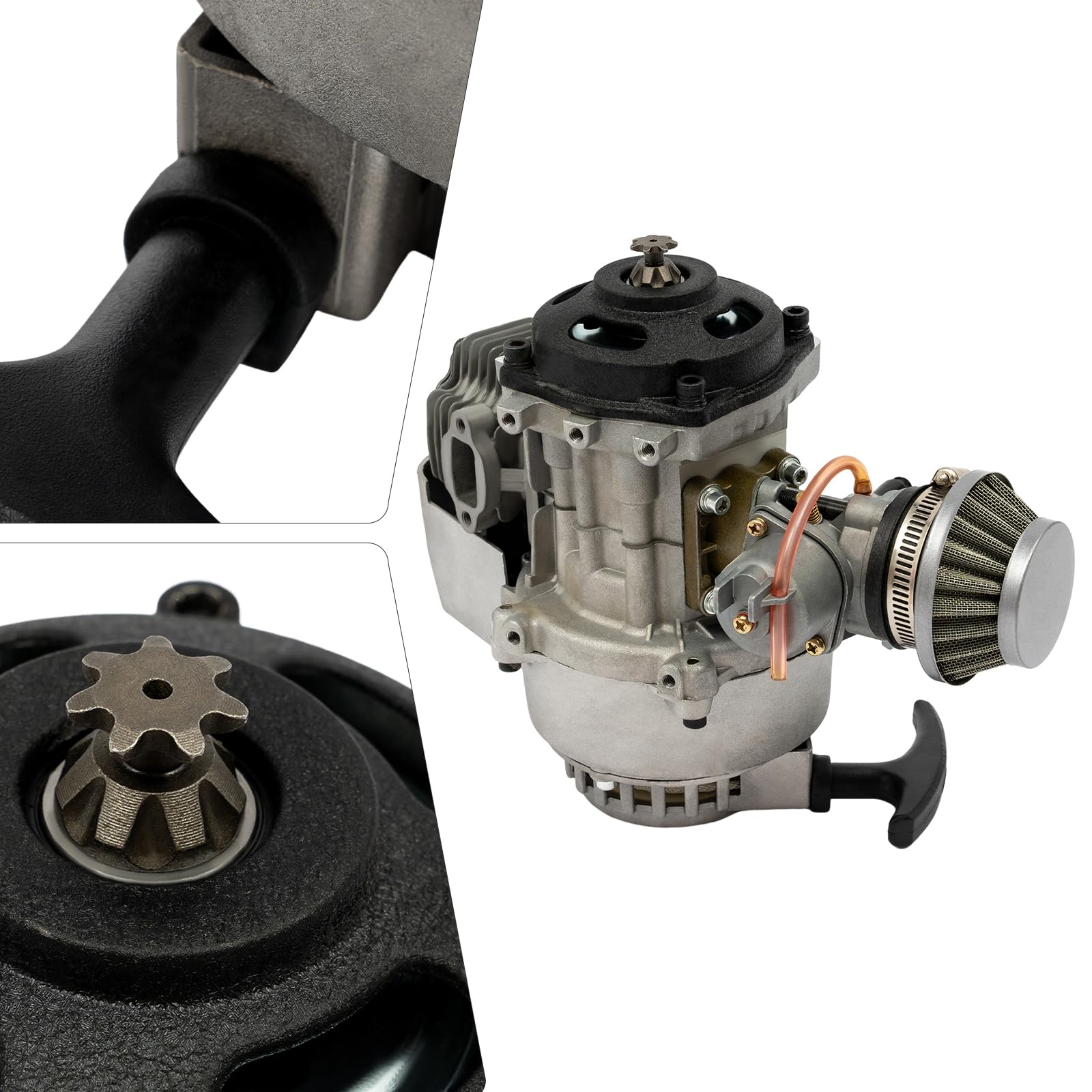 Mini motor de moto de 49 Cm3, motor de 2 tiempos, motor de dos tiempos, refrigerado por aire, apto para motocicletas con motor de dos tiempos, mini motocicletas todoterreno