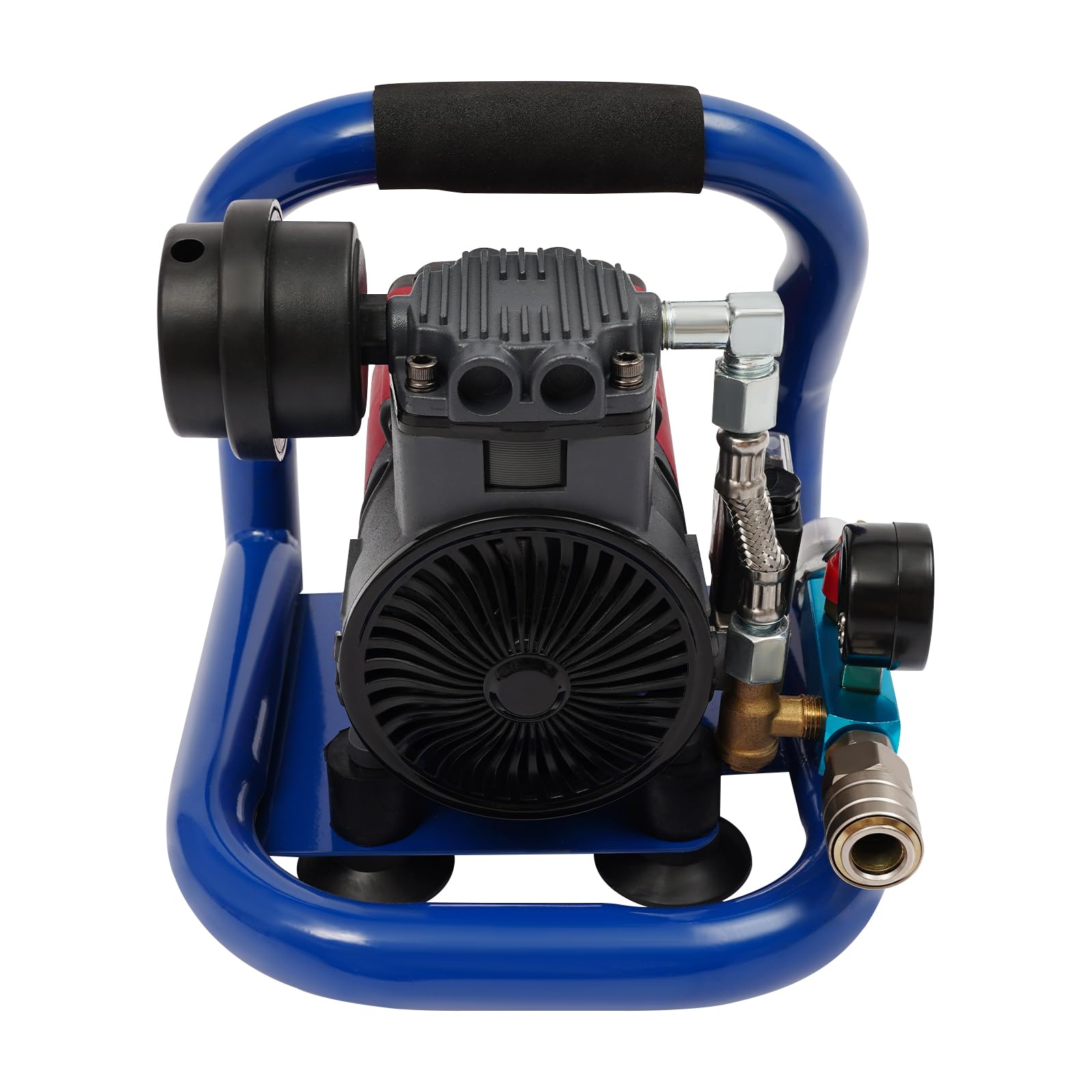 Compressore d'aria a batteria, 7 bar, portatile, 65 dB, silenzioso, senza olio, per auto, pneumatici, casa, costruzione con 250 l/min, 1 serbatoio da 5 l, 350 W, per Makita
