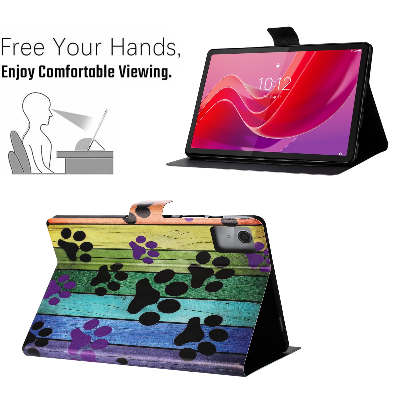 Funda para Lenovo Tab M11 11 Pulgadas PU Material Funda Tab M11/TB-330/331 con Ranuras para Tarjetas TPU Fundas con Cierre Magnético, Garras de Gato — view 3