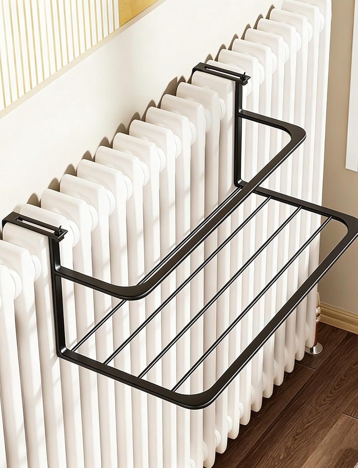 Adjustable Radiator Clothes Drying Rack Double Layer for Towels & Underwear Spaceving Design for Railings & Windows Natural Finish 40cm/15.7in