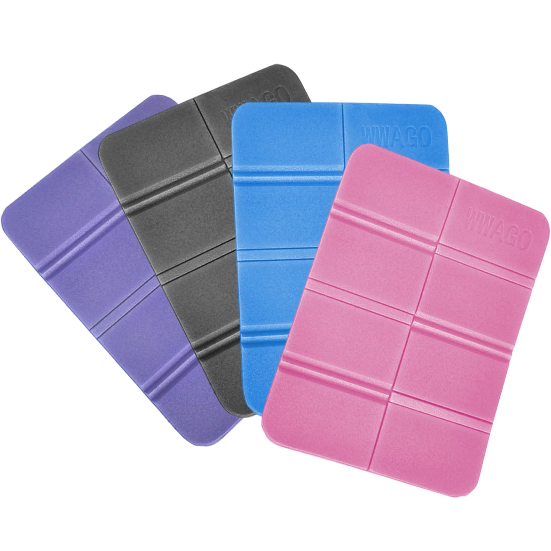 Xoeryoy 4Pcs Portable Seat Cushions, 15x8 Foldable Waterproof & Moistureproof XPE Seat Cushion, Eco Friendly Sit Pad Outdoor Playground Camping Hiking Picnic ;1