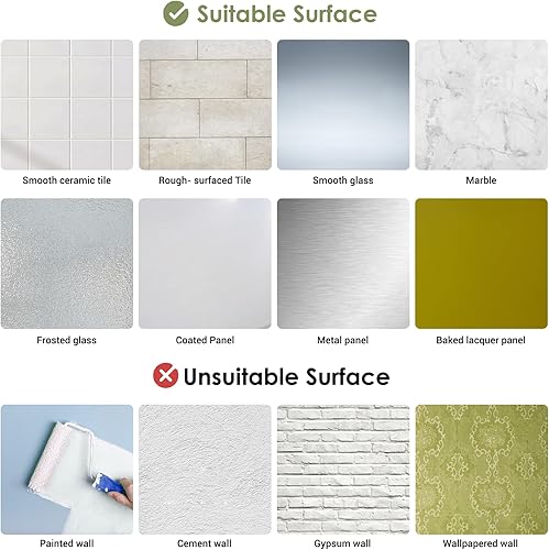 Miniatura 9 de LUXEAR Toallero, barra de toalla de baño adhesiva de 24 pulgadas con ventosa mejorada, toallero de ducha adhesivo sin herramientas con 5 ganchos