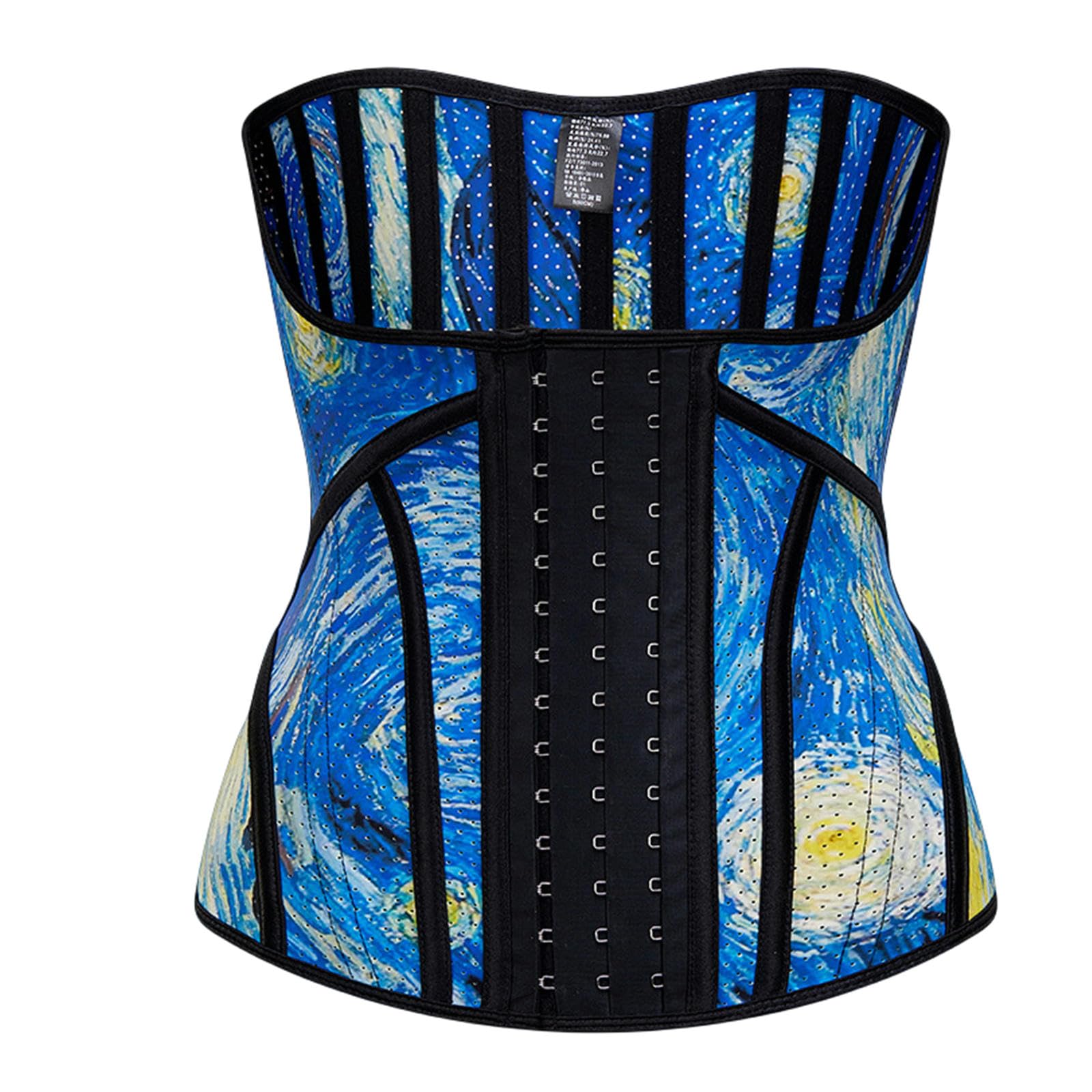 Corsetto Donna Cintura Modellante per Il Corpo da Donna, Corsetto di Controllo della Pancia, Busto Corto, Cintura in Lattice-Blu-s