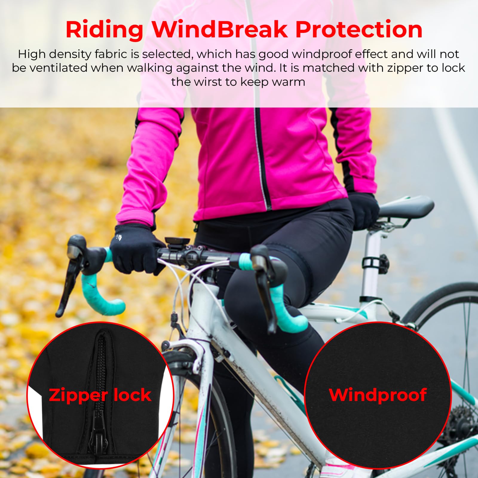 Guantes de running térmicos antideslizantes para pantalla táctil para hombre y mujer