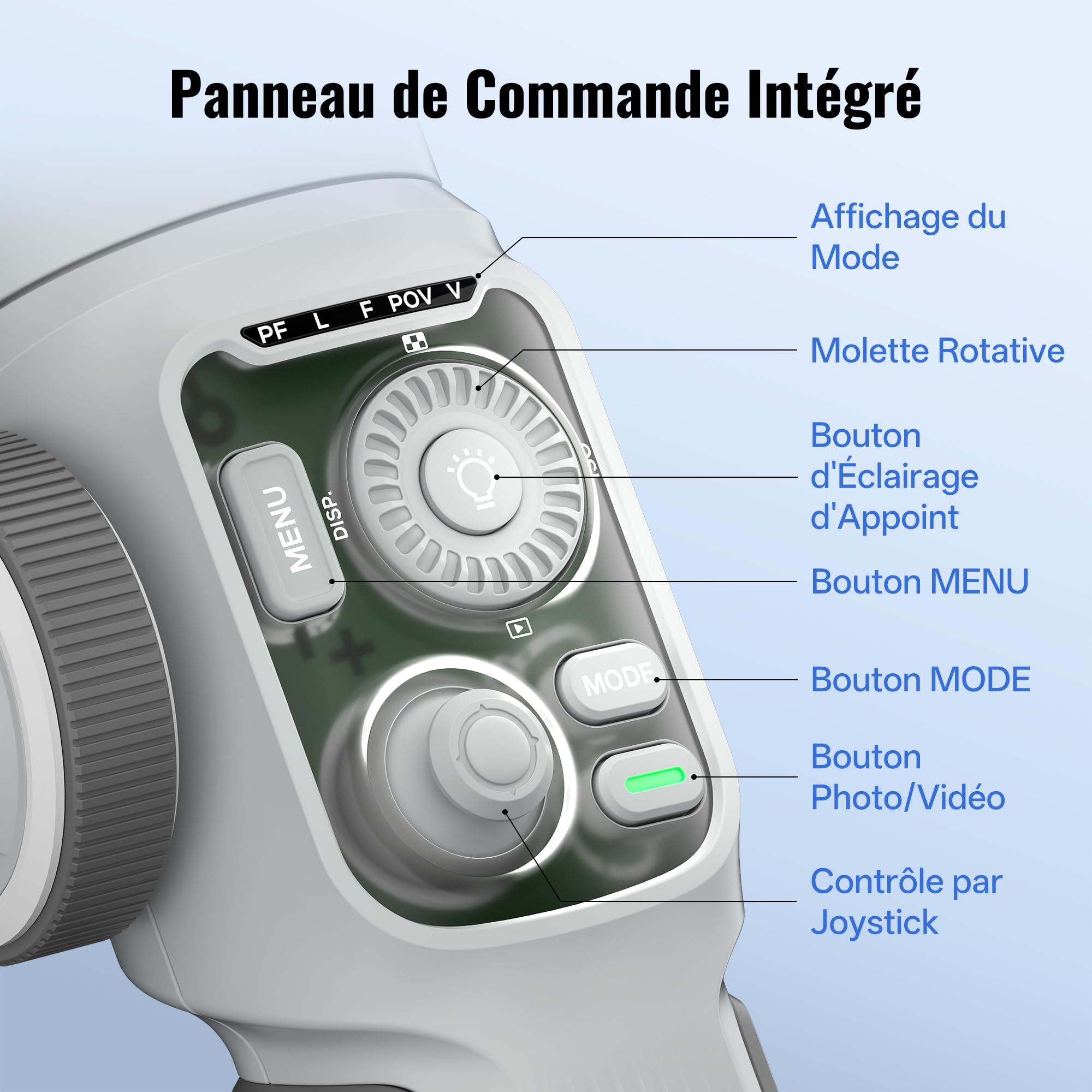 ZHIYUN CINEPEER Smooth 5E Combo Stabilisateur Smartphone, Suivi Intelligent par AI, Lumière de Remplissage Magnétique & Intégré, Édition Intelligente, Télécommande Apple Watch