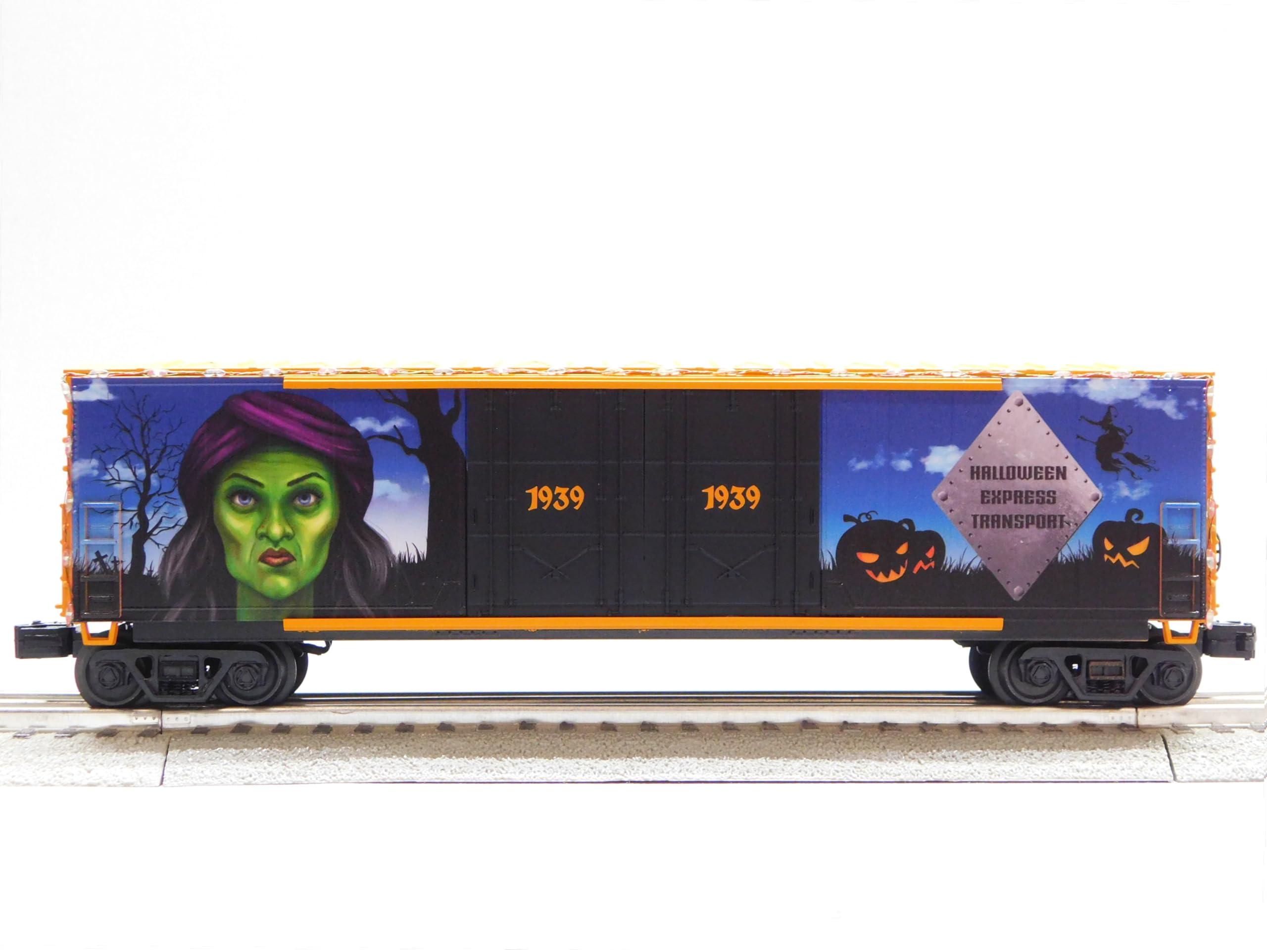 MTH RAILKING Halloween Witch Express Transport 1939 50' Double Door PLUGGED BOXCAR 30-70130B