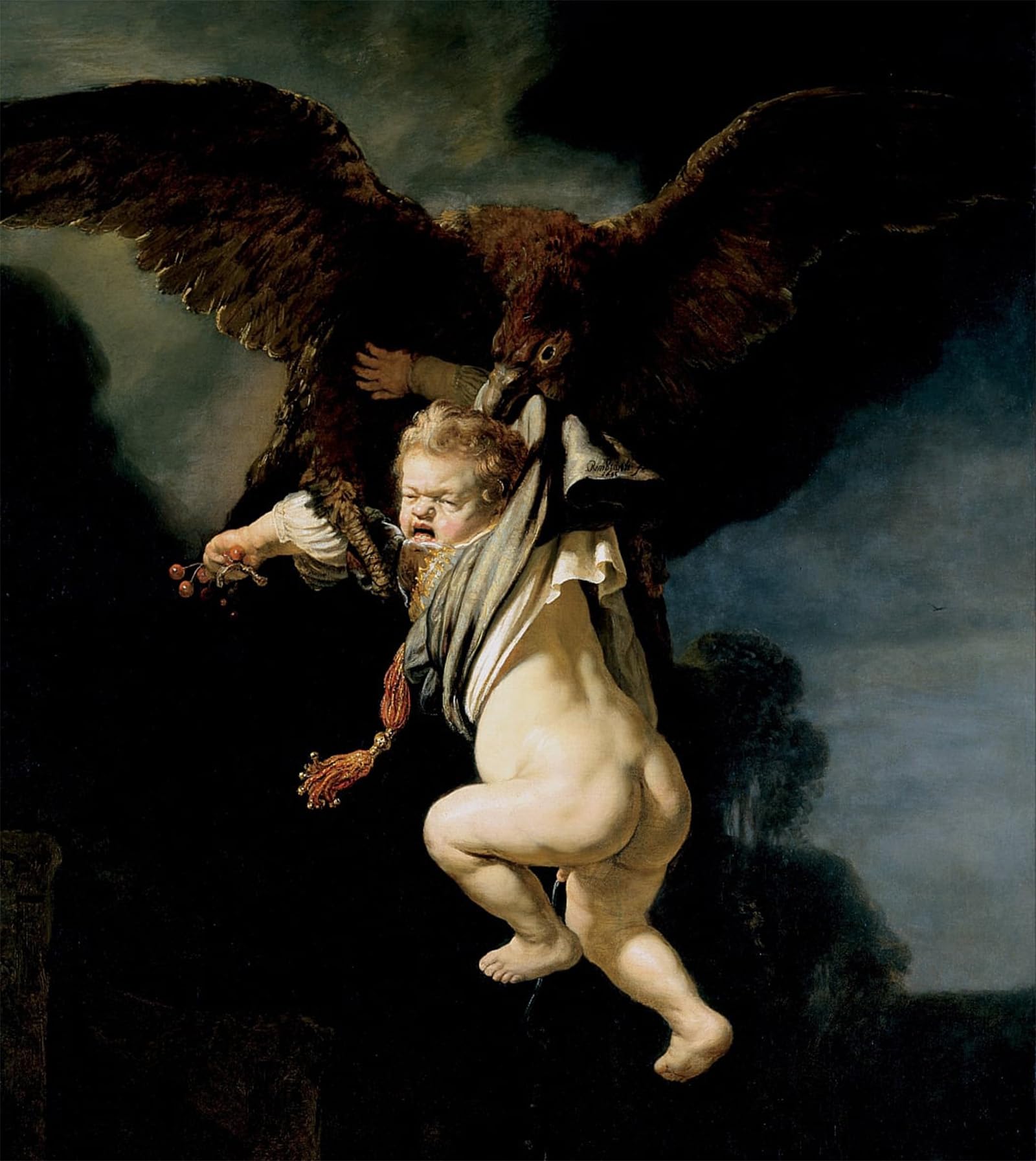 ARTXLXXBN Famous Art Print Poster Vintage Wall Art The abduction of ganymede by Rembrandt van Rijn Canvas Art Poster for Home Decor 60x90cm