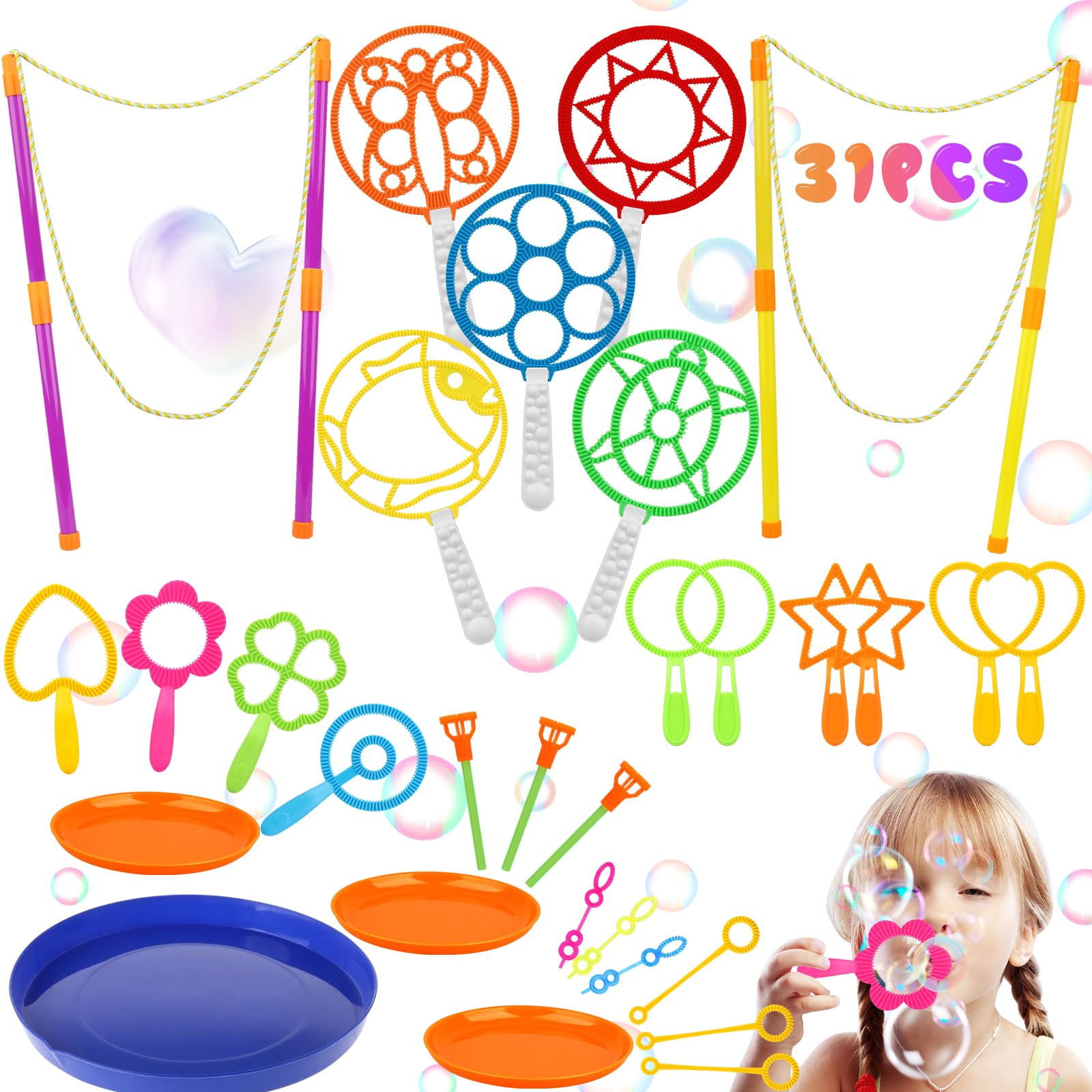 Children's Soap Bubbles 30 Pieces Soap Kit, Children's Bubble Product, S-Avon Bubble Tube, Giant Bubble Toys Set for Outdoor Activities, Wedding, Summer Travel Party