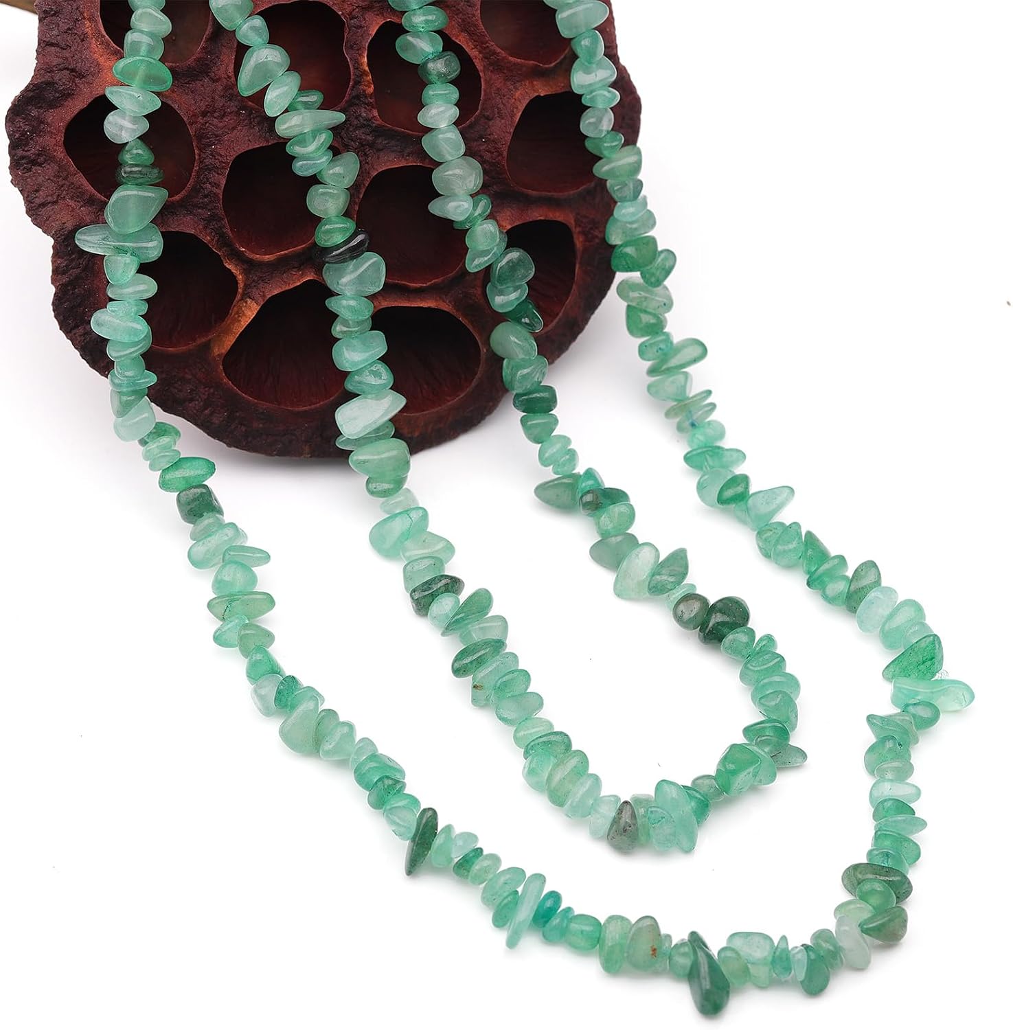 Green Aventurine Loose Gemstone Beads,5-8mm Natural Irregular Chips with Drilled Hole for Jewelry Making Supplies,DIY Bracelet Necklace,400pcs (2 Strands) - Image 7