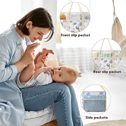 Miniatura 2 de JANSBEN Organizador de pañales para bebé, bolsa grande para recién nacidos, artículos esenciales para niños o niñas, regalo para baby shower,