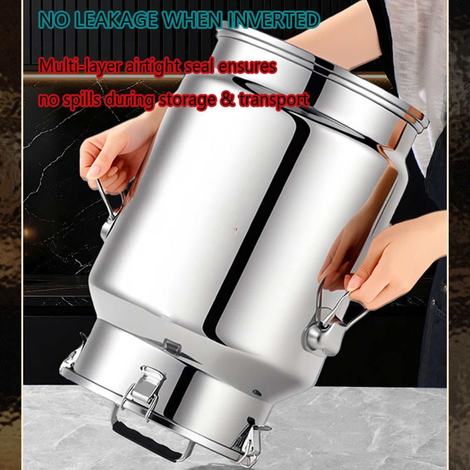wasserkanister mit hahn 20l trinkwasser kanister behälter Camping Stainless Steel Milk Bucket Milchkanne Edelstahl transportkanne Milch kanne Versiegelter Eimer,A-20L