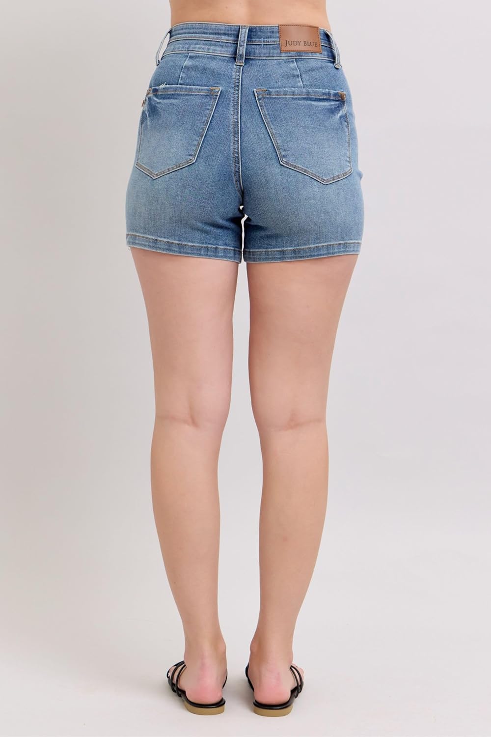 Judy Blue High Rise Tummy Control Cool Denim Shorts by Ivory Gem - Image 3