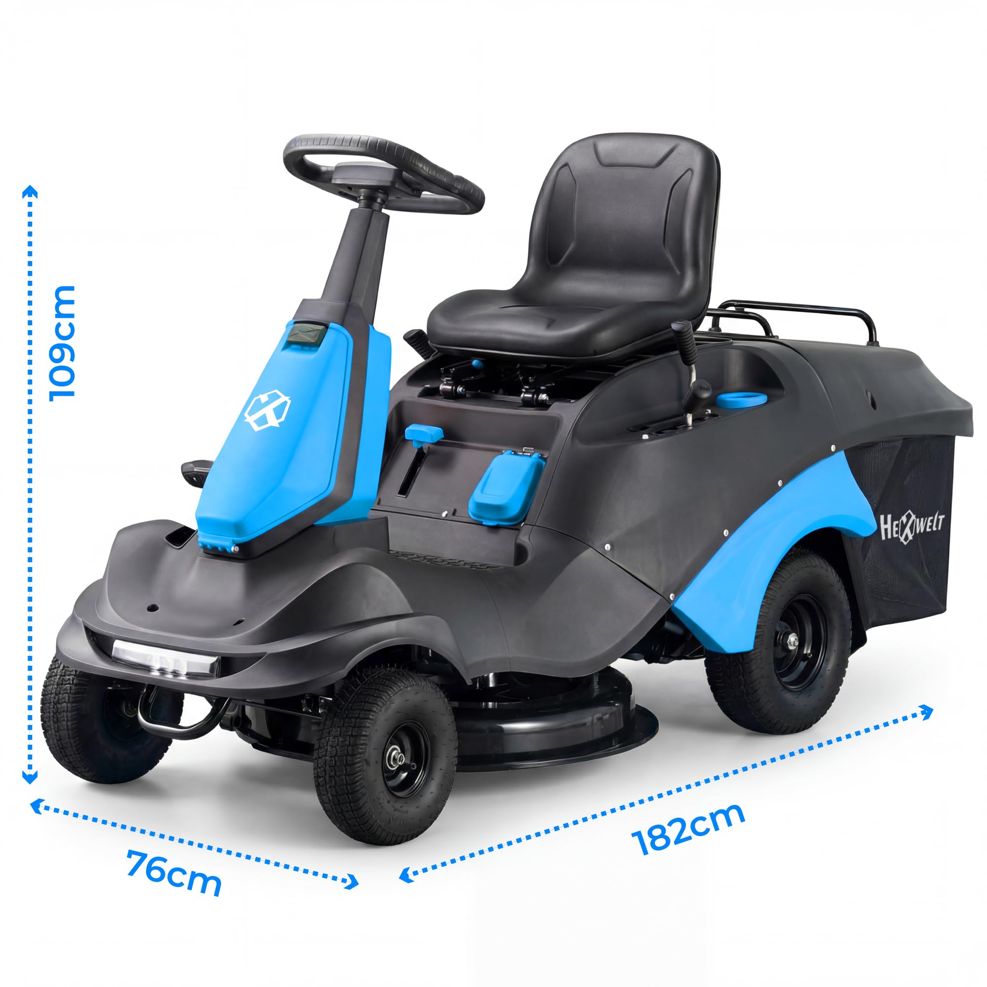 Tractor cortacésped autopropulsado de Gasolina Loncin 224cc 66cm Bolsa de Recogida 150L LED Raider