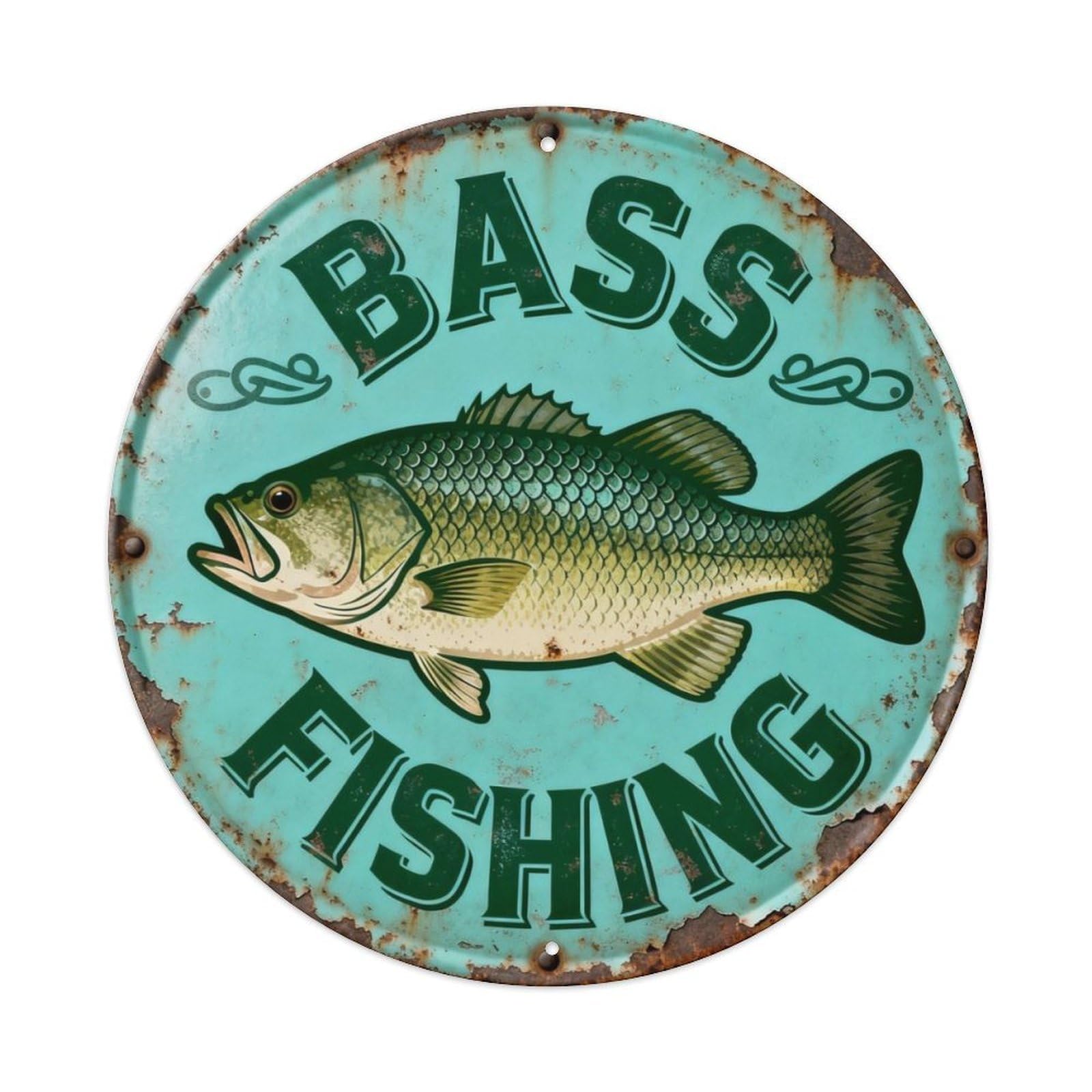 Bass Fishing Metal Tin Sign Plaque