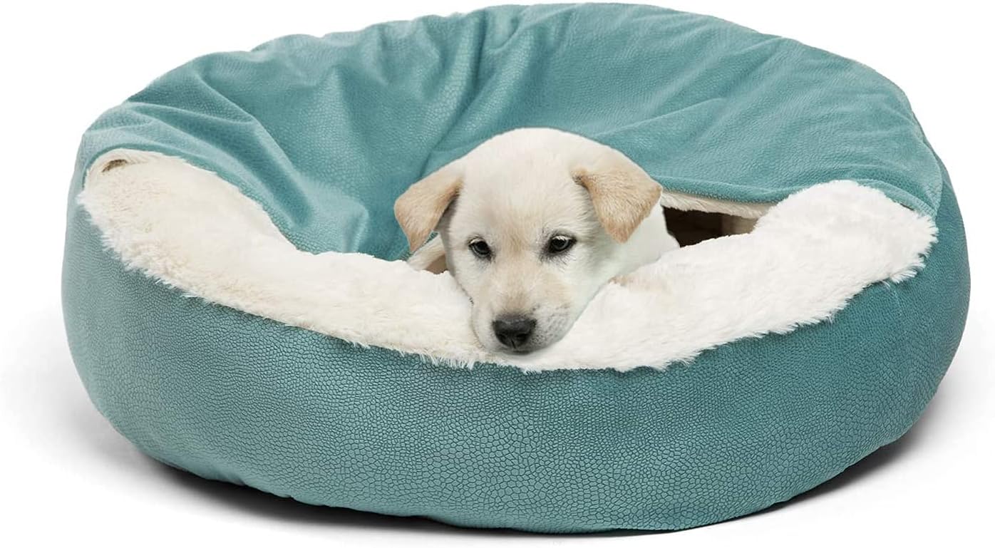 Peswety XL Dog Bed Large Cat Beds Donut Large Pet Medium Cover Washable Clearance Snuggler Cuddle Soft Plush Attached Blanket Velvet…