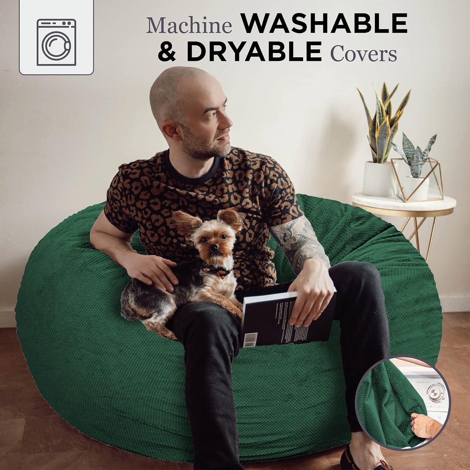 CordaRoys Chenille Bean Bag Chair, Convertible Chair