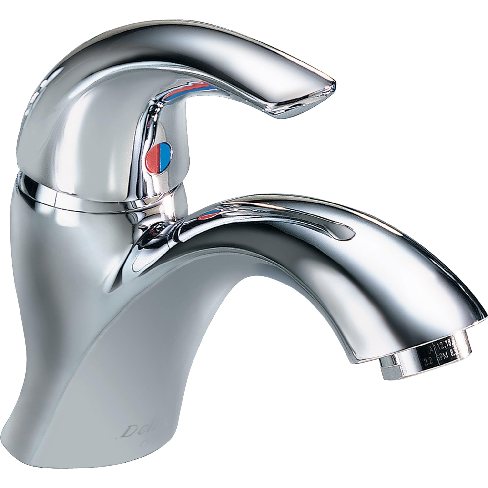 Robinet de salle de bain Delta 22C651 chrome à bec plat 0.5 GPM