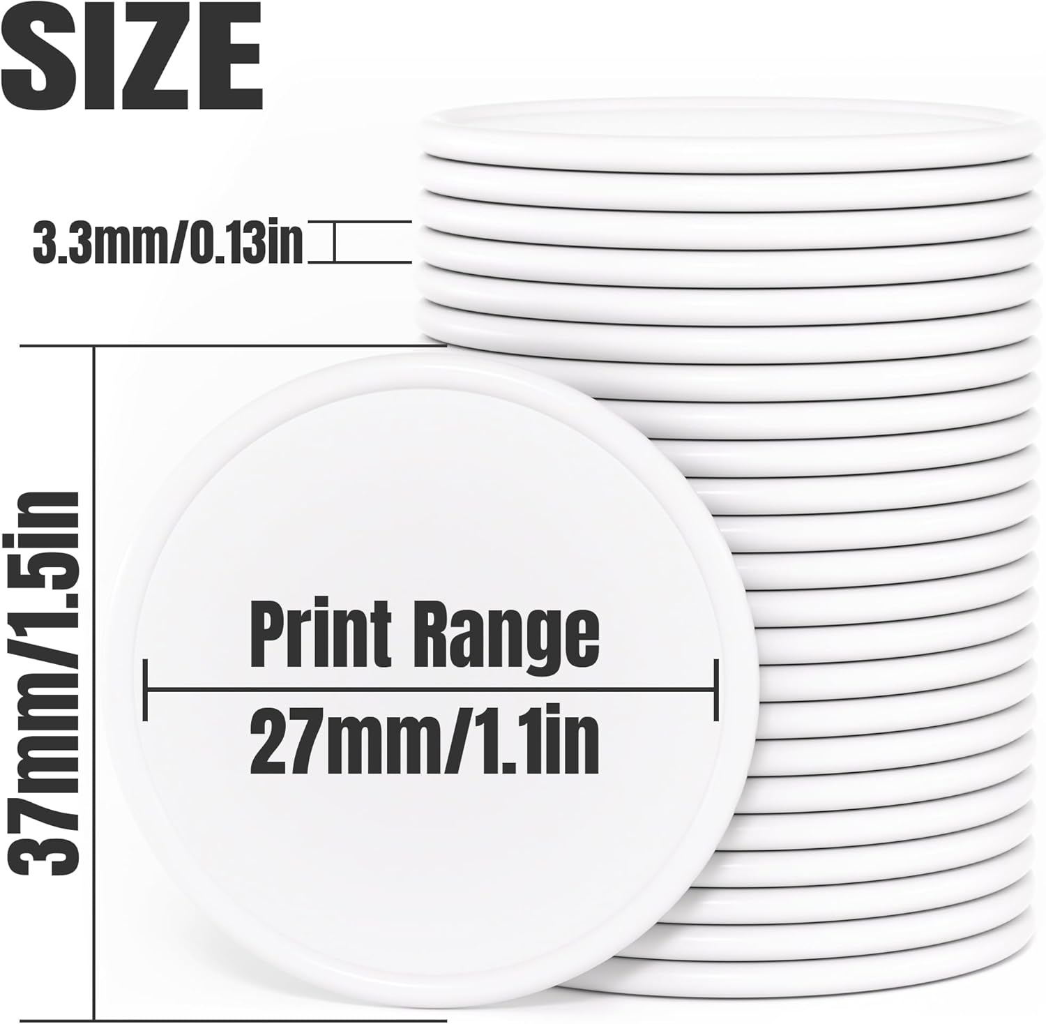200-1000 Custom Plastic Poker Chips, Drink Token Chips Personalized Double Sided Full Color Printing with Logo Image Text, Custom Tokens for Bar, Party, Business Cards and Promotions