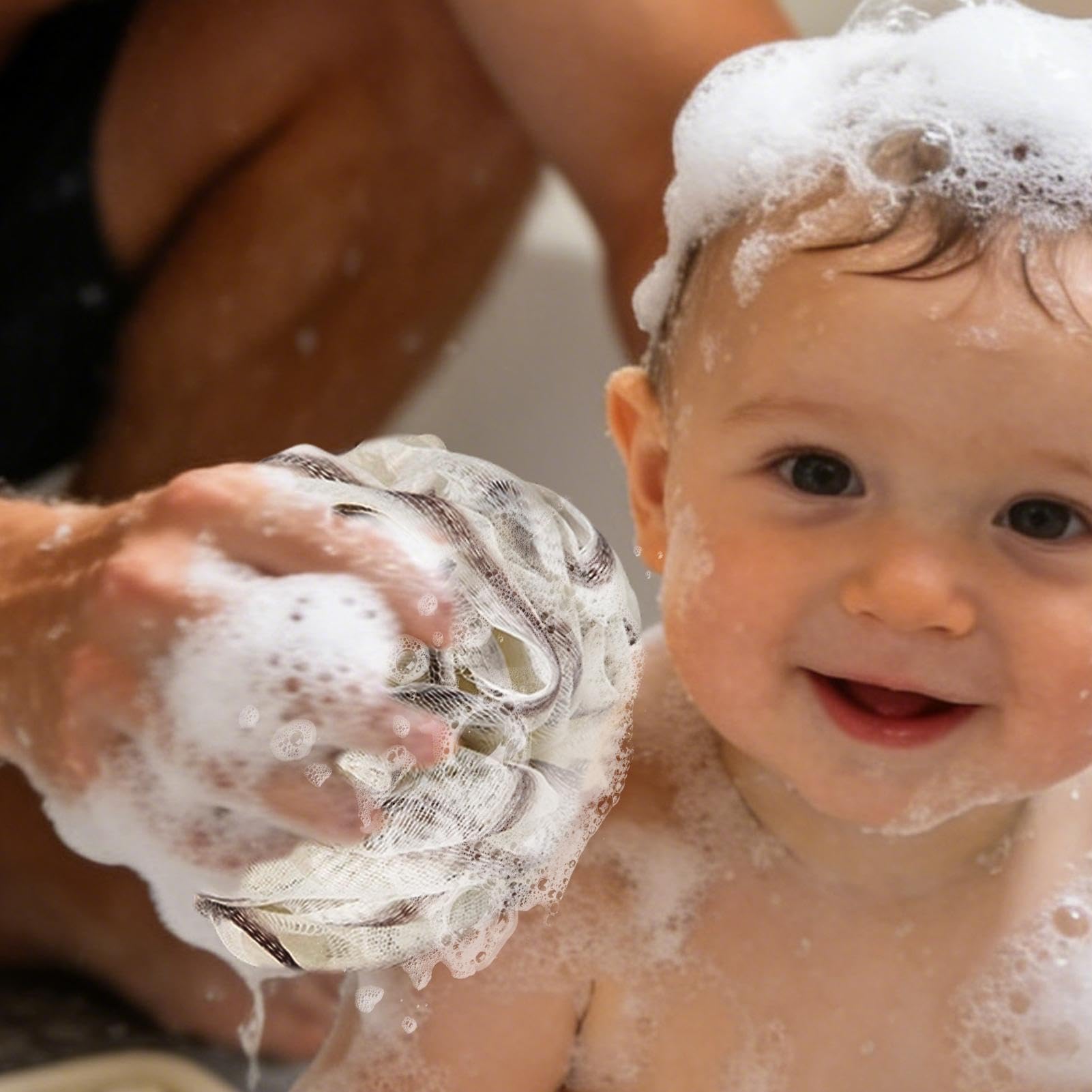 Gąbka Loofah, delikatna pianka z drobnej siatki, duża gąbka pod prysznic, dla kobiet, mężczyzn, rodziny, podróży, łazienki, spa, domu, hotelu