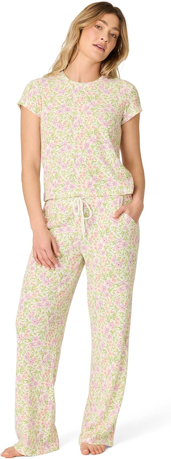 PJ Salvage Women's [Amazon Exclusive] Airy Waffle Pajama 2-piece Pj Set