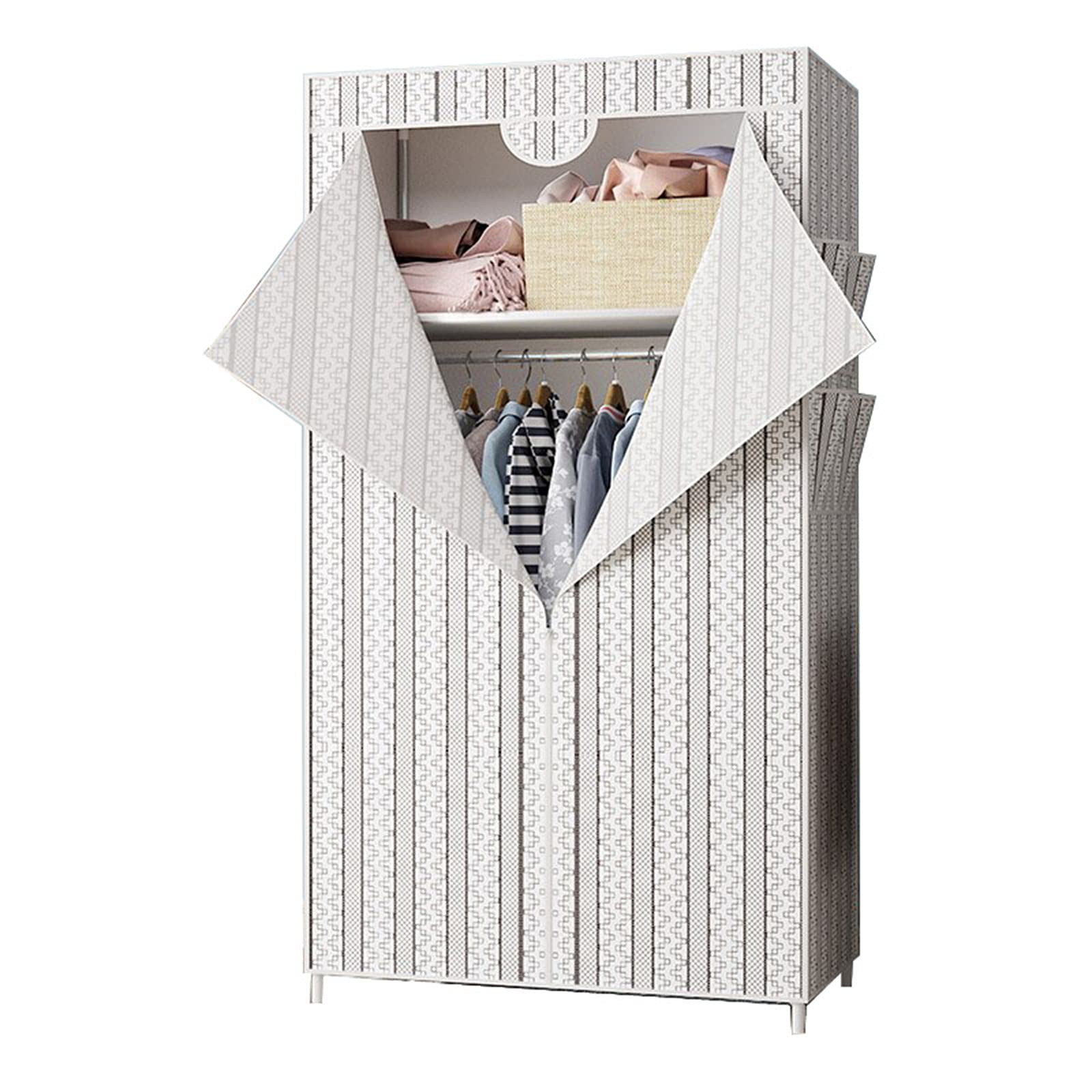 Prosta szafa, przenośna szafa wieszak na ubrania wielofunkcyjny organizer do przechowywania szafki do pokoju w akademiku, płaszcz Homestay, torba 160 x 45 x 70 cm (rozmiar: 160 x 45 x 70 cm, kolor: D)