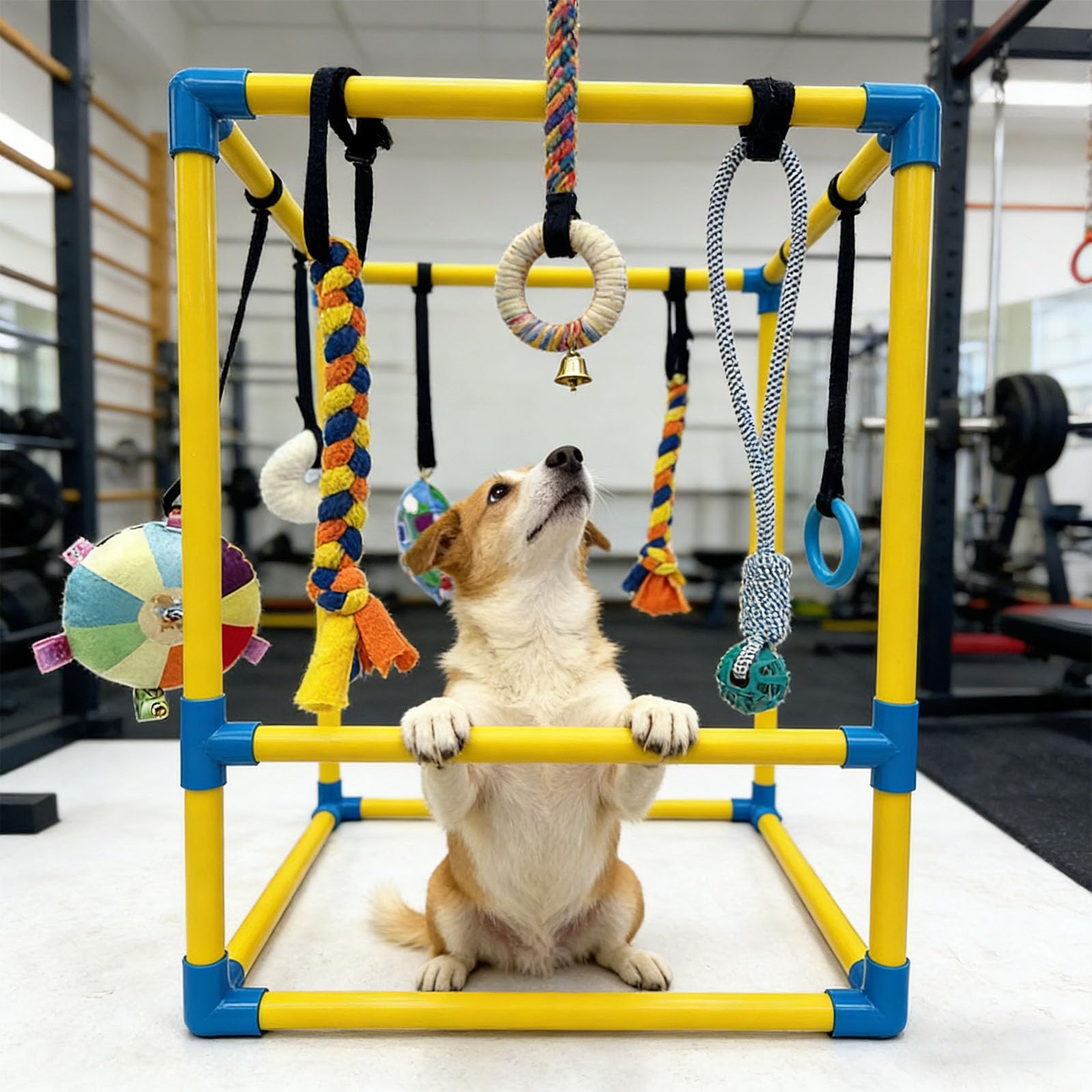 Set da palestra con tubo in PVC verde per animali domestici, con difficoltà divertenti per cani e adulti, attività stimolante, organizza la costruzione di attrezzature per l'addestramento degli