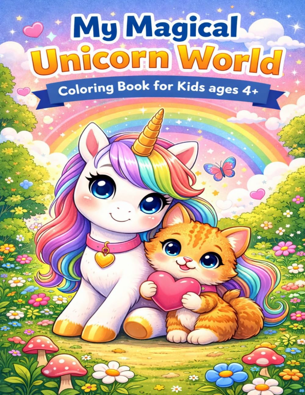My Magical Unicorn World: Coloring Book for Kids Ages 4+
