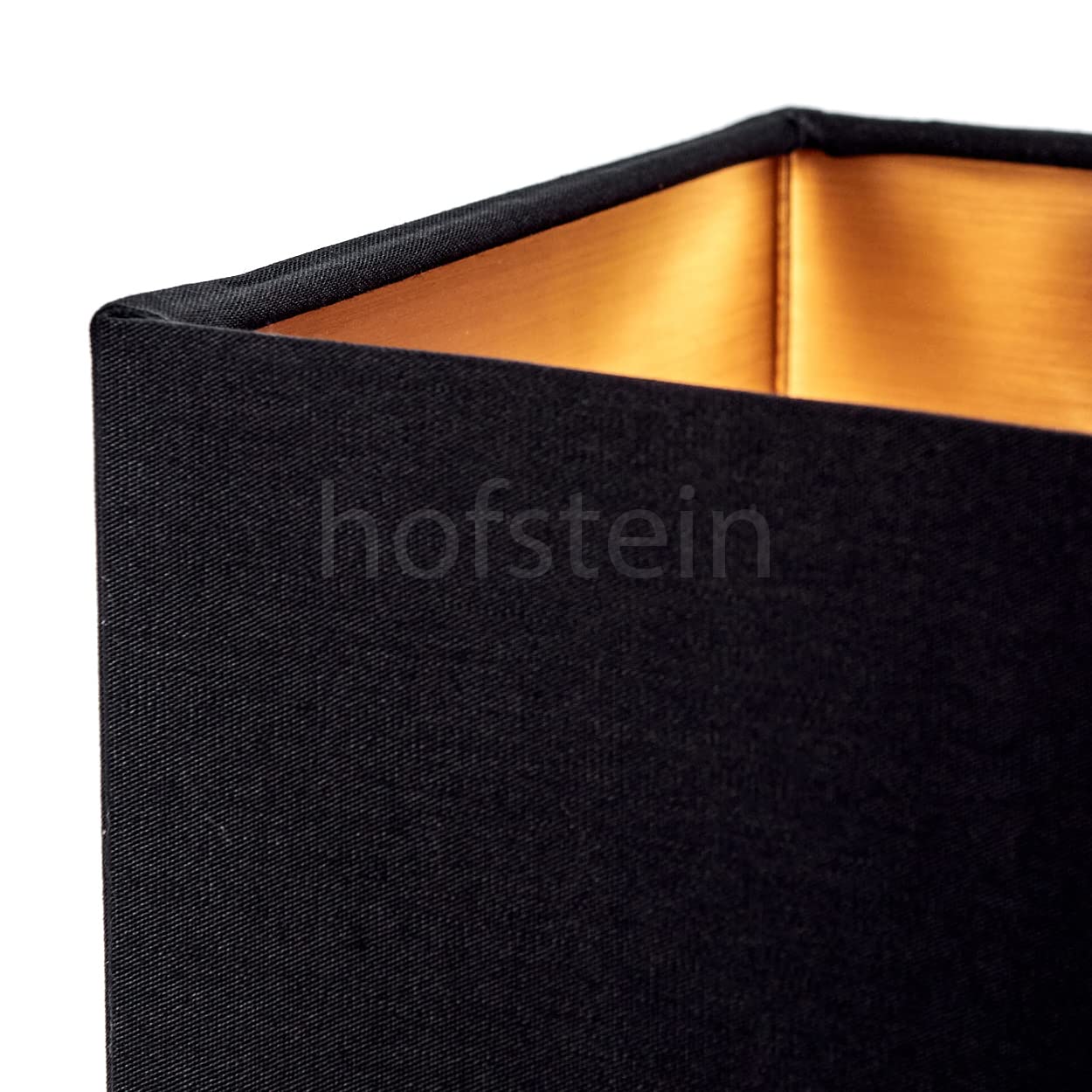 Lampe de Table Geneva en Bois/Tissu Naturel/Noir/Doré - Style Scandinave, 1 Ampoule E27, Longueur 12,5 cm (Ampoule Non Incluse)
