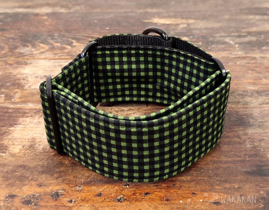 Collar Martingale Para Perro: Hipster Green, Hecho a Mano en España por Wakakán