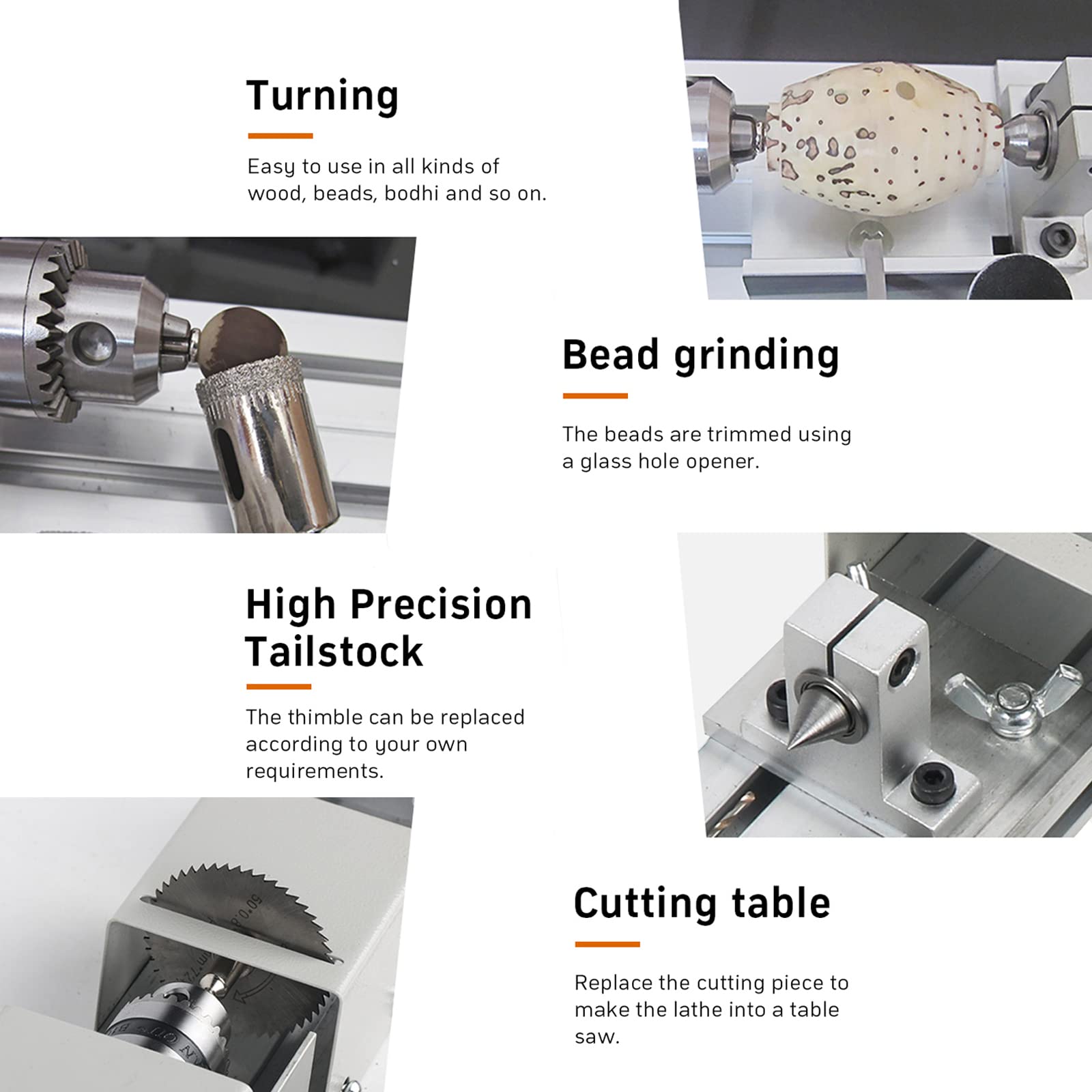 Torno De Madera Mini Torno Perlas Máquina Pulidora DC12V-24V 200W Perlas De Pulido Torno Miniatura Bricolaje Madera Torno Ideal Para Carpinteros De Madera Y Entusiastas De La Artesanía