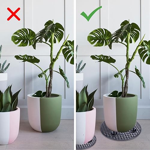 Miniatura 4 de 6 soportes para plantas en maceta, 11.8 pulgadas, protector de suelo para patio y terraza, soportes para plantas al aire libre e interior, elevador