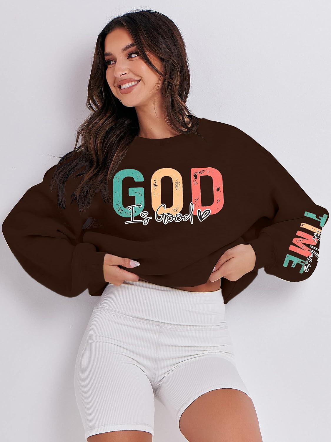 God is Good Sweatshirt Christian Shirts for Women Oversized Jesus Religious Pullover Bible Verse Inspirational Tops