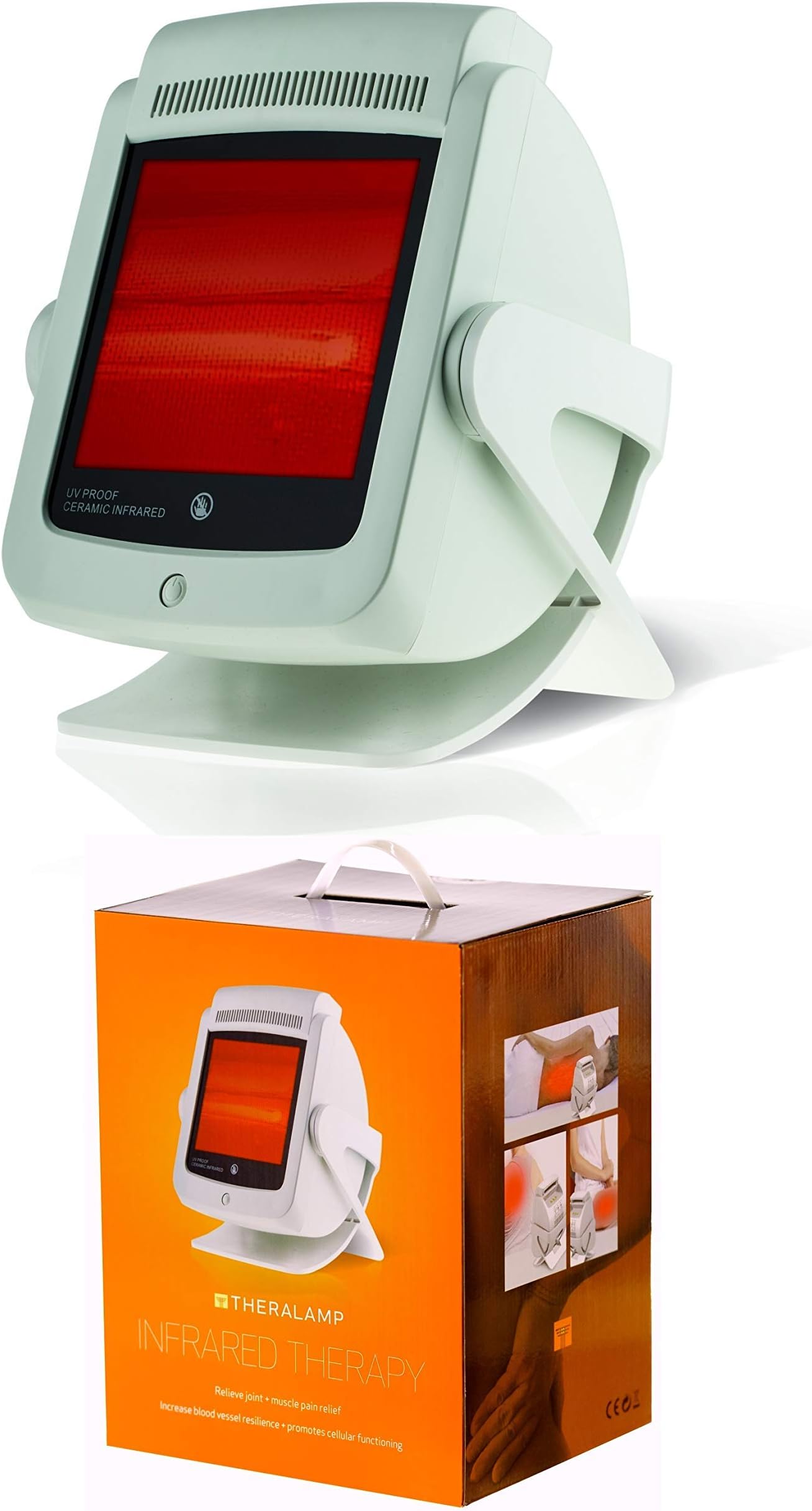 Red Light Therapy Infrared Heat Lamp by TheraLamp – Infrared Therapy for Pain in Muscles, Back Pain, Blood Circulation