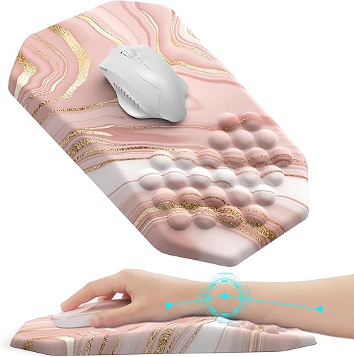 Miniatura 1 de Alfombrilla de mouse ergonómica con reposamuñecas, alfombrilla de mouse para juegos grande con masaje, espuma viscoelástica, alfombrilla de mouse