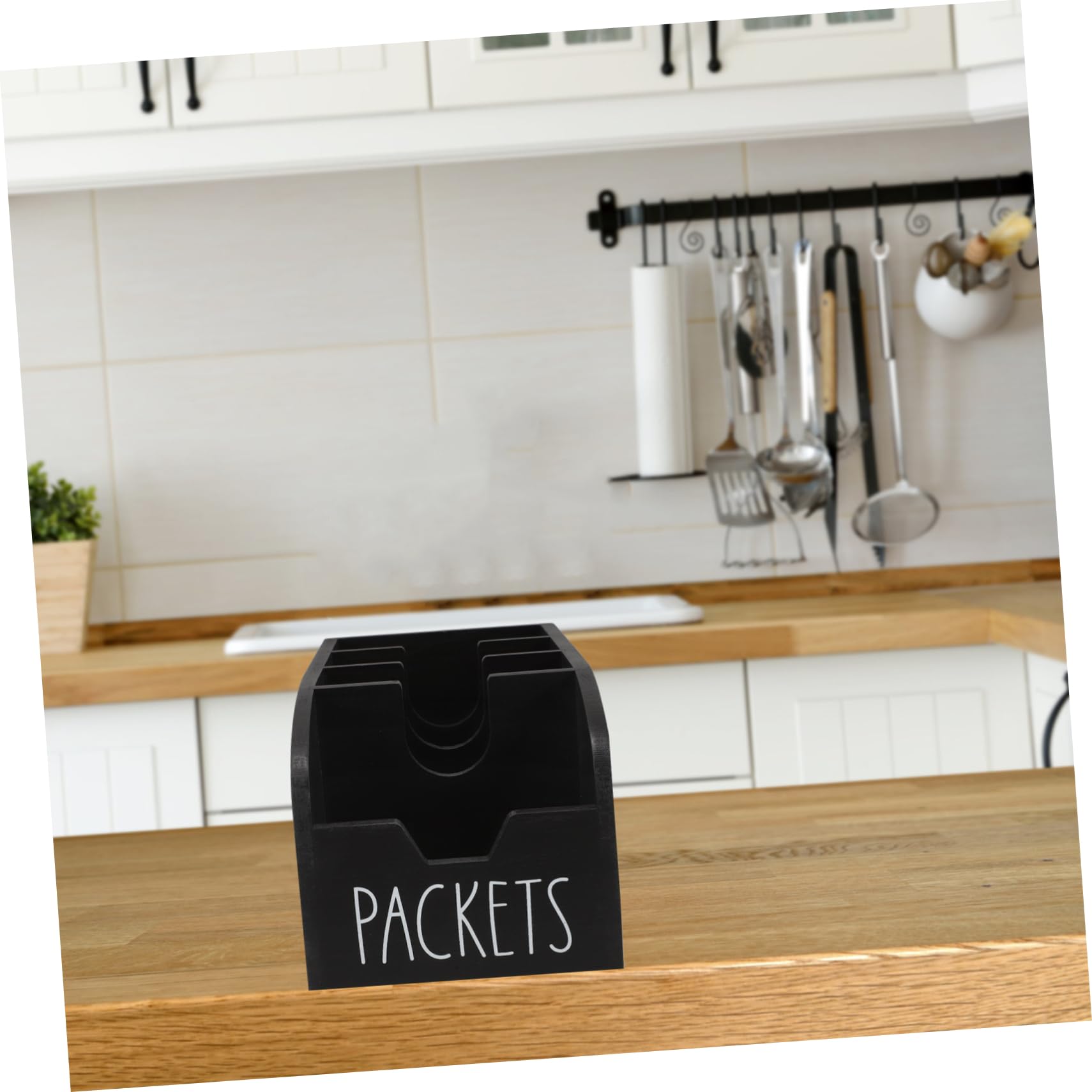 Organizador de Bolsitas de Té de Madera Negro para Mostrador | Despensa y Armario de Cocina, Diseño Ahorra Espacio, Construcción Robusta, Estilo Elegante