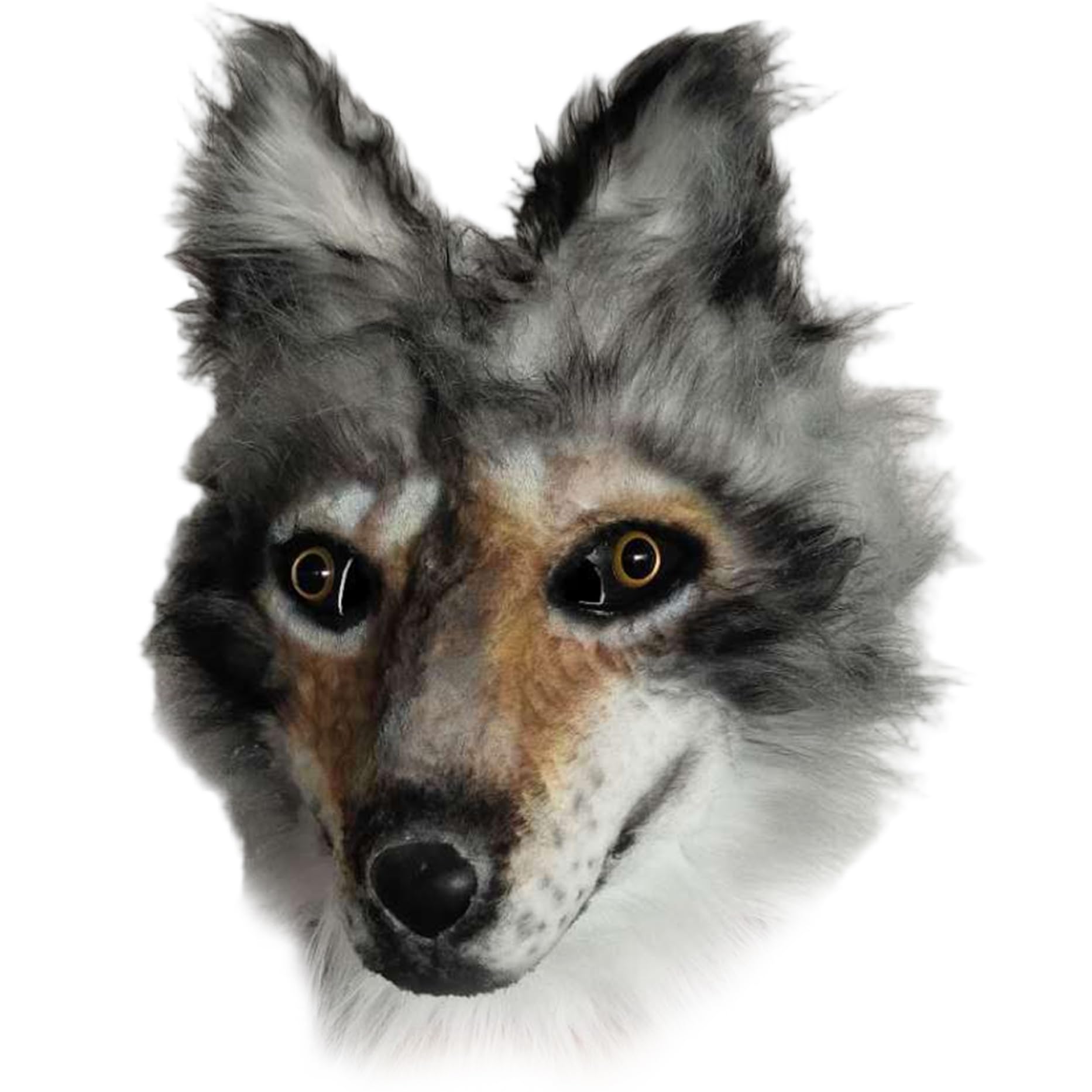 Masque de loup d'Halloween, masque réaliste en latex souple avec fourrure, accessoire de cosplay complet pour adulte, unisexe, pour Halloween, carnaval, fête, maison hantée, en fourrure, masqu