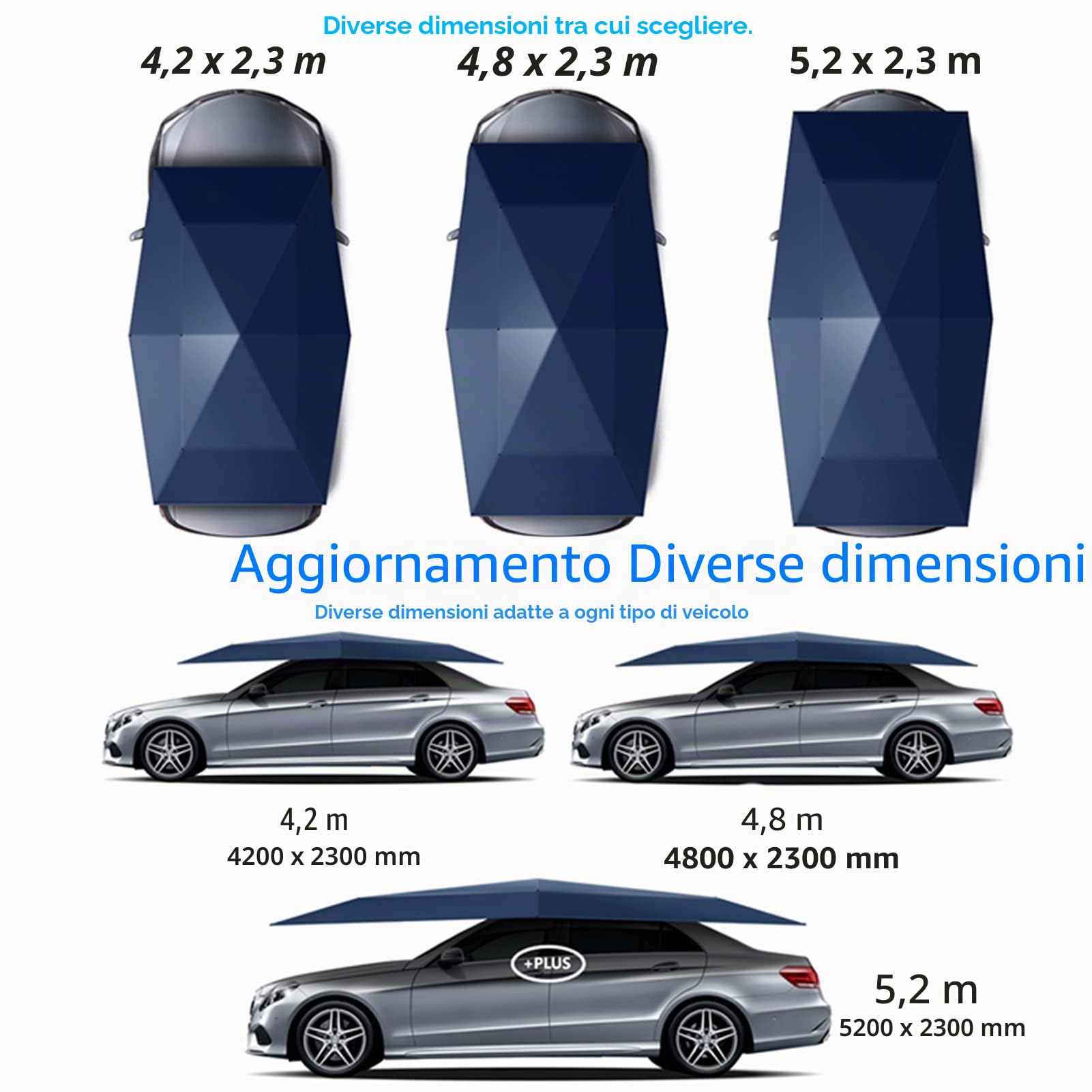Tenda per Auto Completamente Automatica, Copertura per ombrellone Portatile per Auto Pieghevole per Auto, Protezione Auto, Parasole Anti-UV, Protezione Antivento, Parasole per Esterni