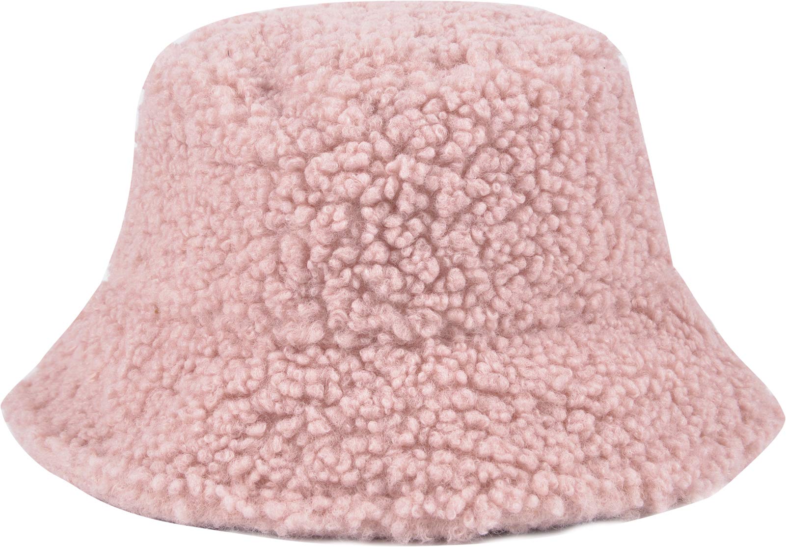 ChezAbbey Faux Fur Bucket Hat, Fuzzy Furry Winter Warm Fisherman Cap, Fluffy Teddy Sherpa Clothe Hats for Women Men Girls