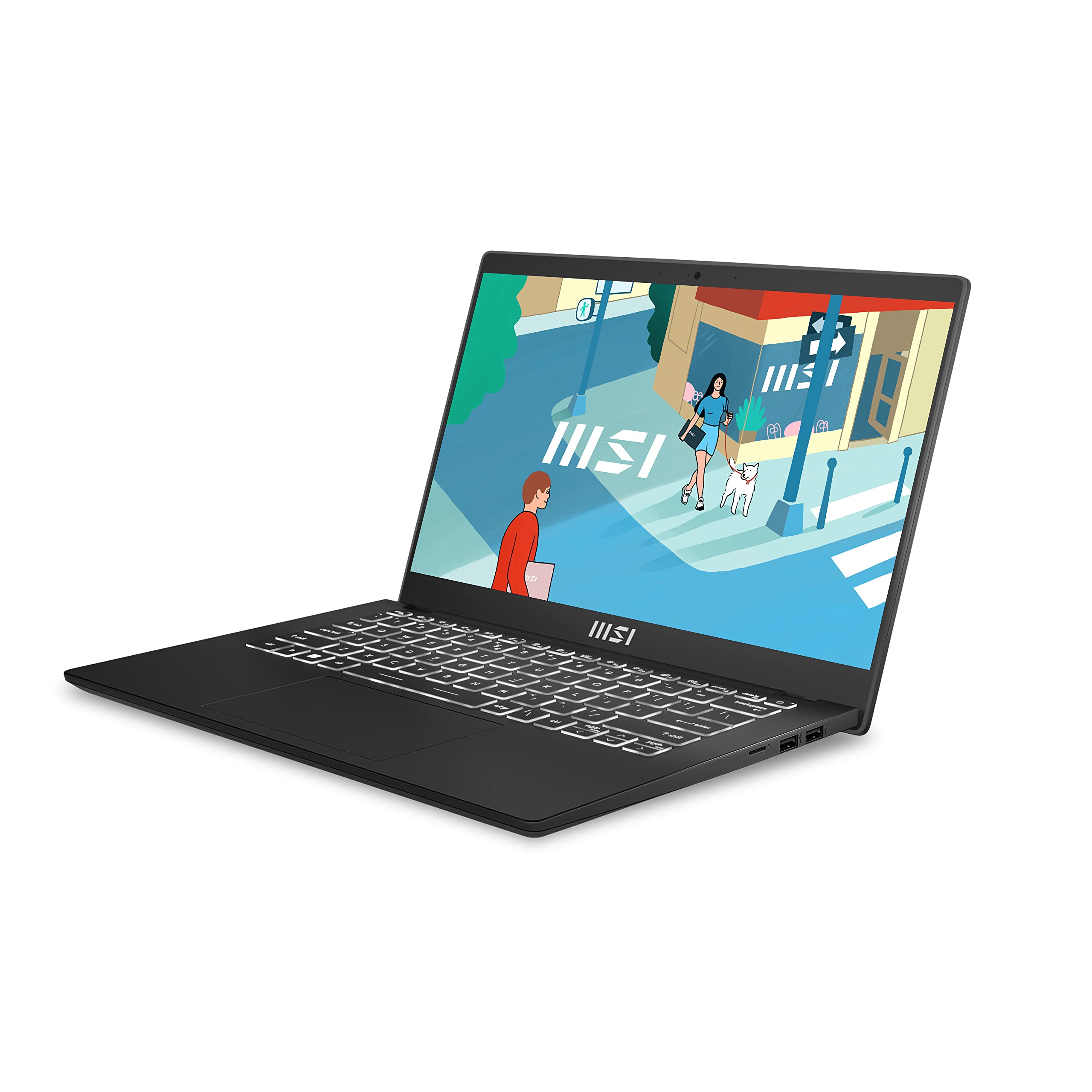 MSI Modern 14 C13M-613IT, Ordinateur Portable 14" FHD 60Hz, Intel i7-1355U, Intel Iris XE, RAM 16 Go DDR4 3200 MHz, 512 Go SSD PCIe3, WiFi 6, Win 11 Home, Disposition et Garantie ITA, Noir