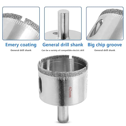 Miniatura 9 de Luomorgo 5 piezas de sierra perforadora de diamante de 0.709 in1116 pulgadas, brocas de diamante de profundidad de corte de 1.1 pulgadas para