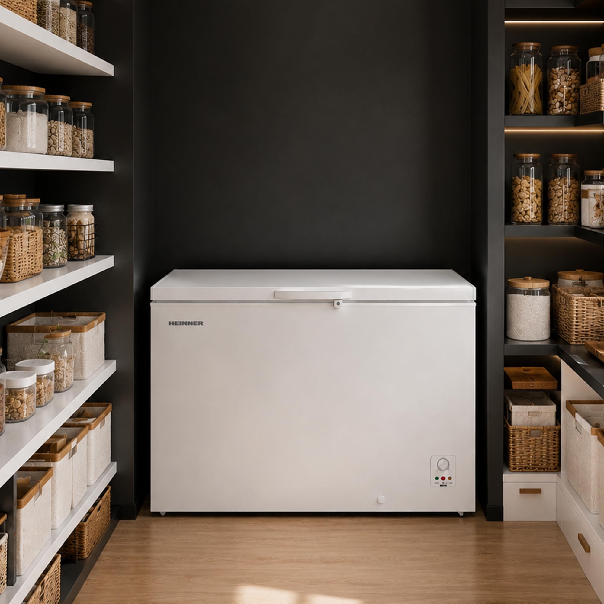 HCF-HS420E++ Side-by-Side Kühl-Gefrierkombination – 420 L Gesamtvolumen, No-Frost-Technologie, Energieklasse E, LED-Innenbeleuchtung, Touch-Bedienung, Weiß – 5 Jahre Garantie