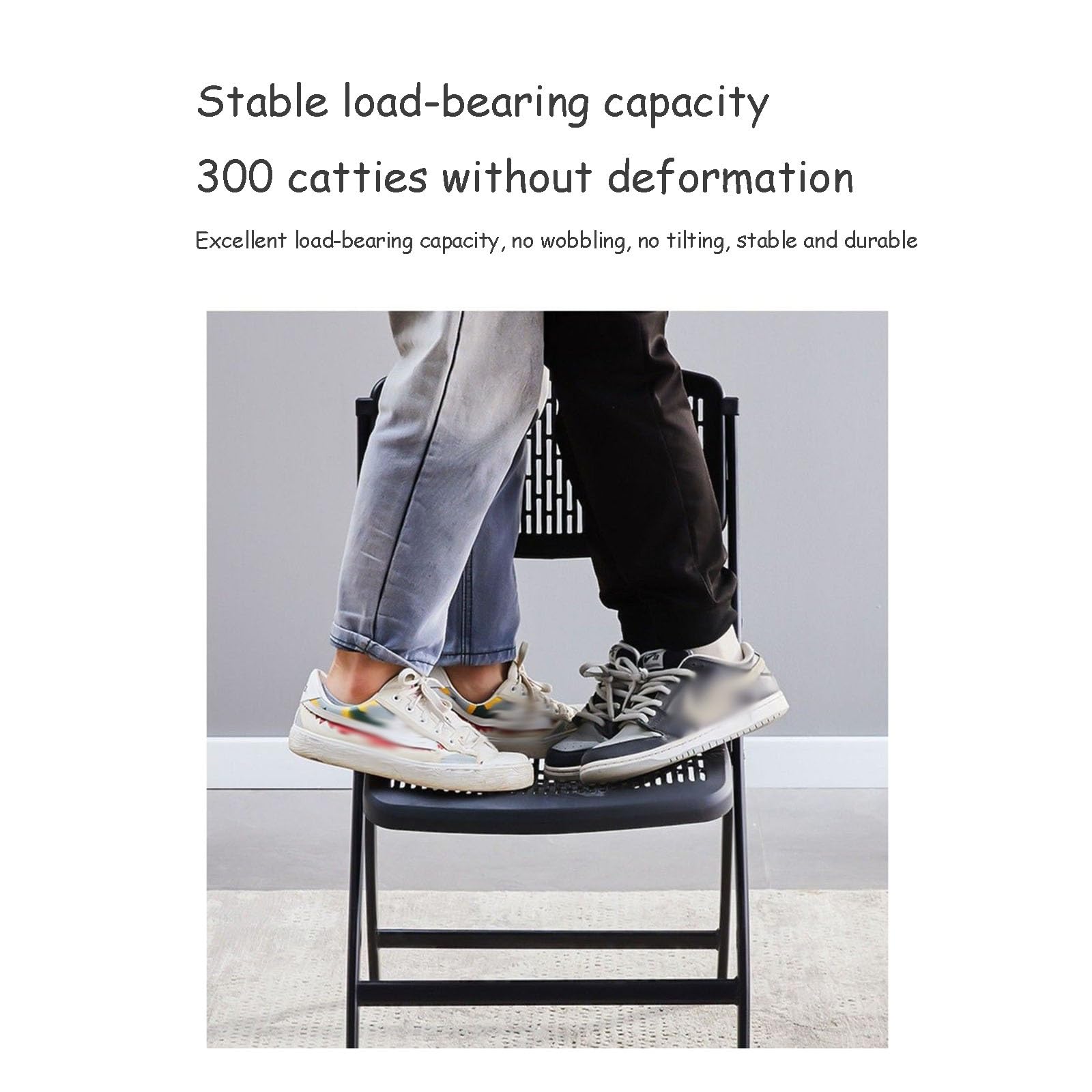 Sedia Pieghevole Portatile Con Struttura In Metallo, Resistente E Adatta Per Pranzi E Feste.(Black)